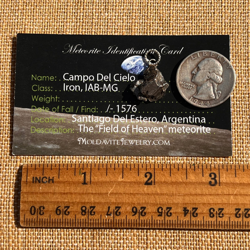 Campo Del Cielo Meteorite Pendant Sterling #7321-Moldavite Life