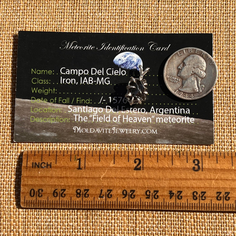 Campo Del Cielo Meteorite Pendant Sterling #7322-Moldavite Life