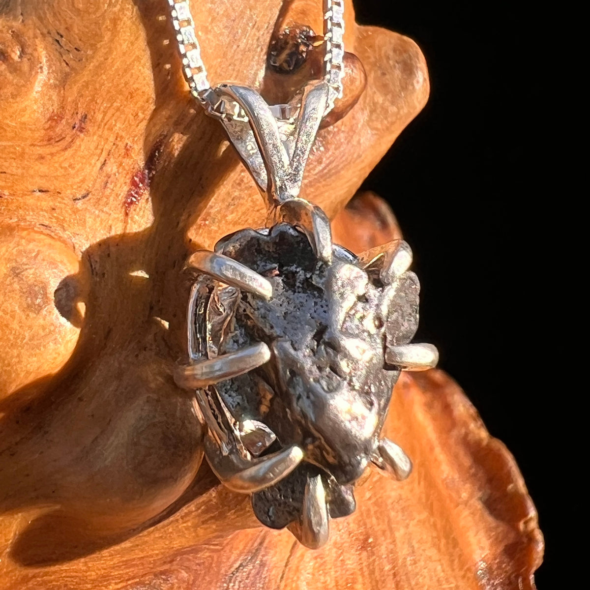 Campo Del Cielo Meteorite Pendant Sterling #7323-Moldavite Life