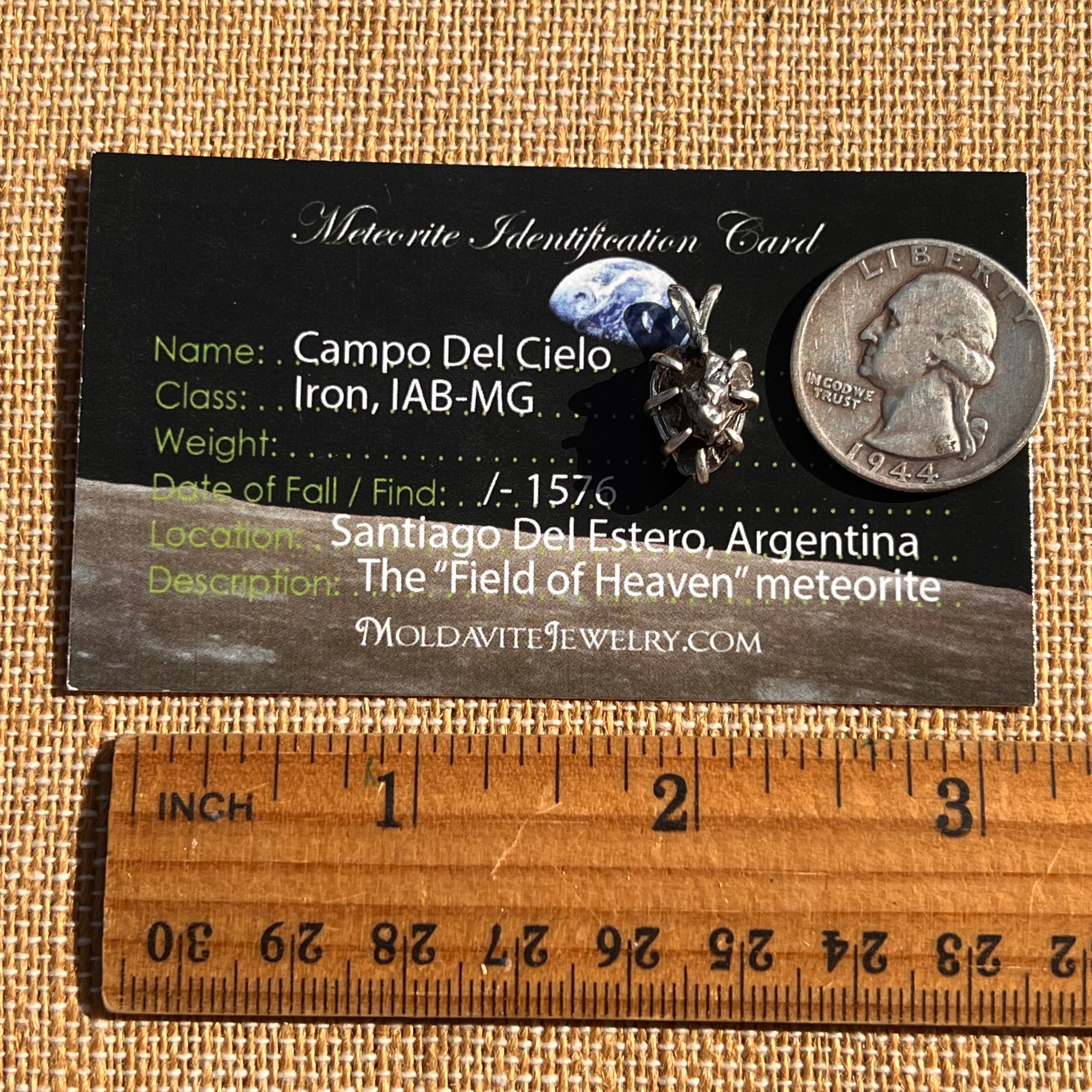 Campo Del Cielo Meteorite Pendant Sterling #7323-Moldavite Life