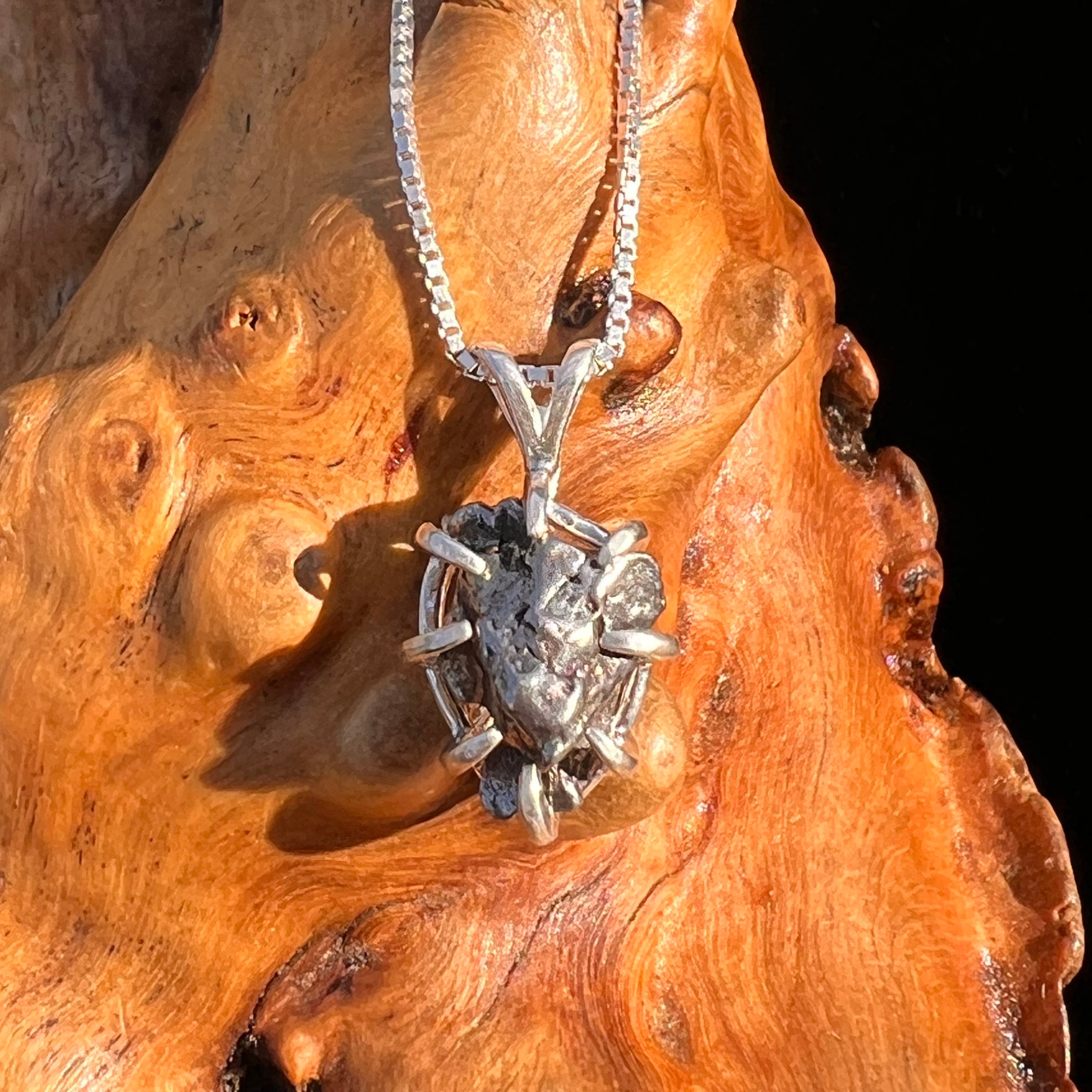 Campo Del Cielo Meteorite Pendant Sterling #7323-Moldavite Life