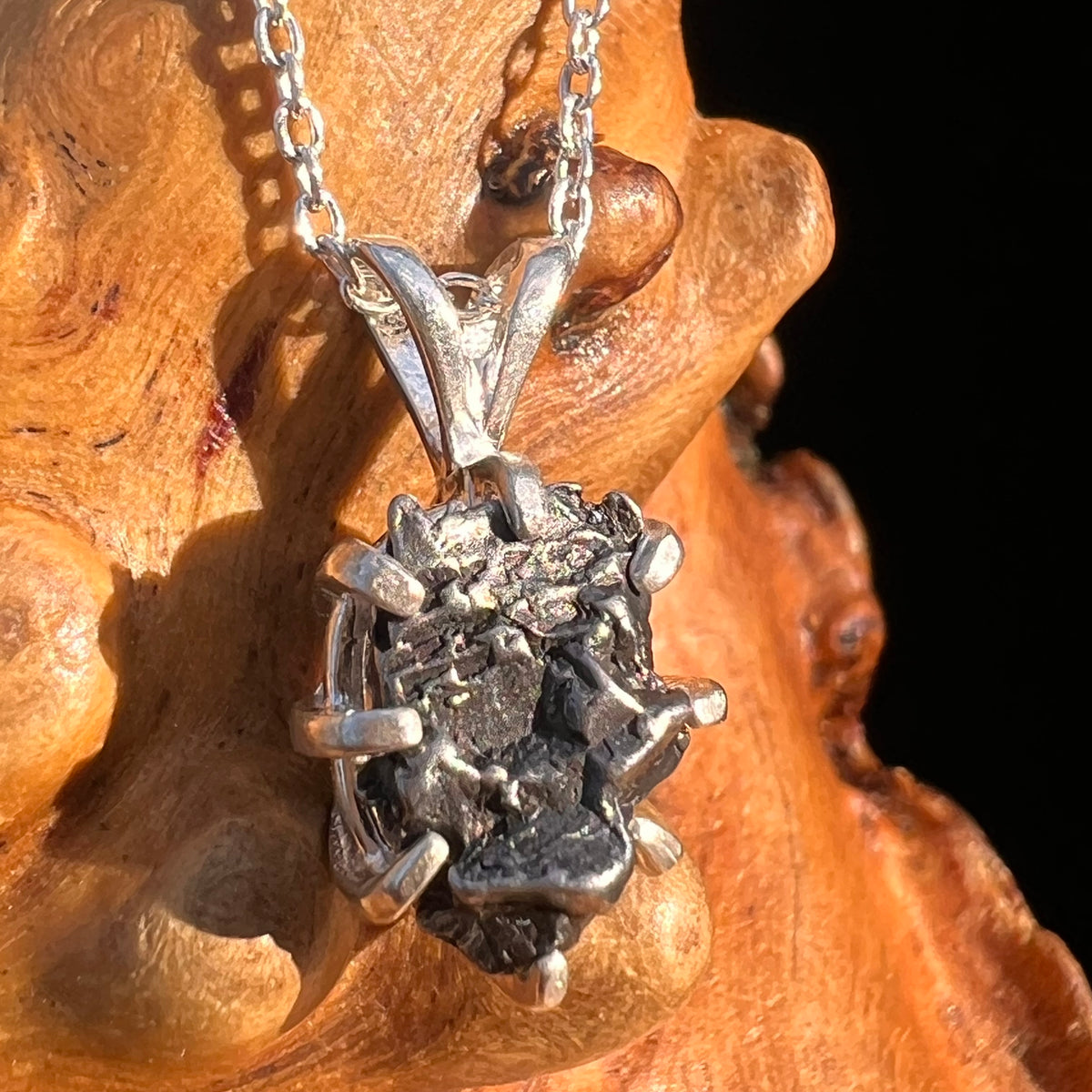 Campo Del Cielo Meteorite Pendant Sterling #7324-Moldavite Life