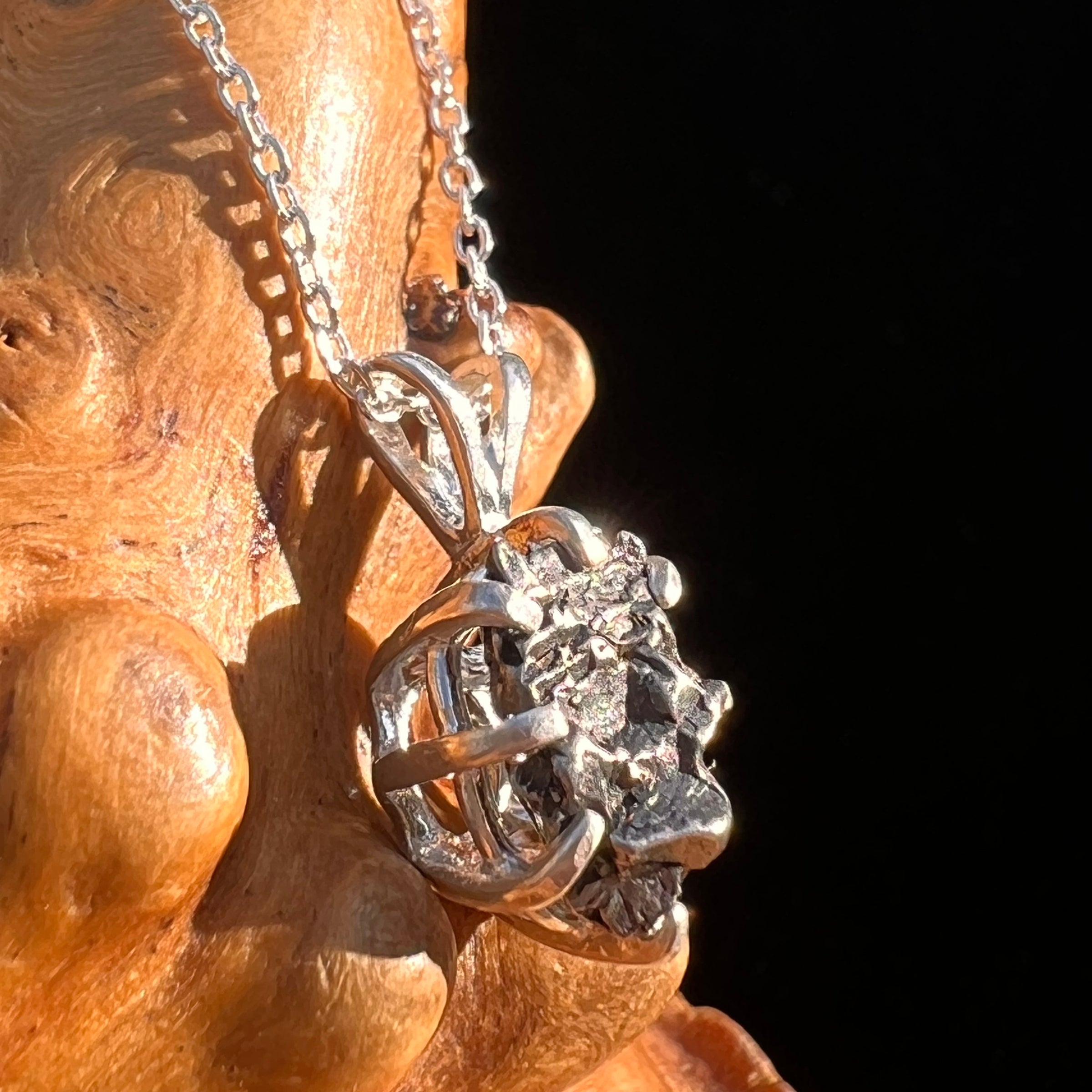 Campo Del Cielo Meteorite Pendant Sterling #7324-Moldavite Life