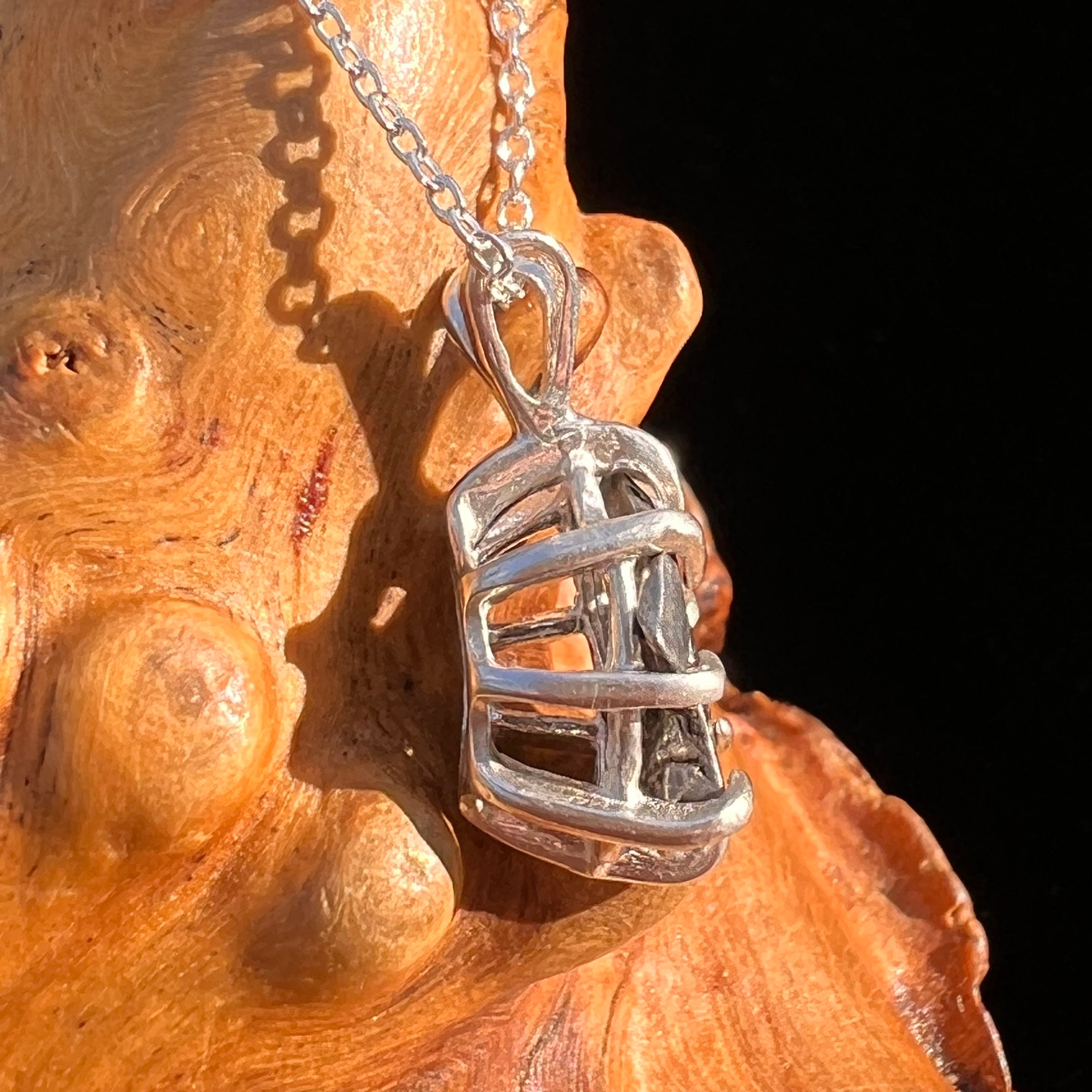 Campo Del Cielo Meteorite Pendant Sterling #7325-Moldavite Life