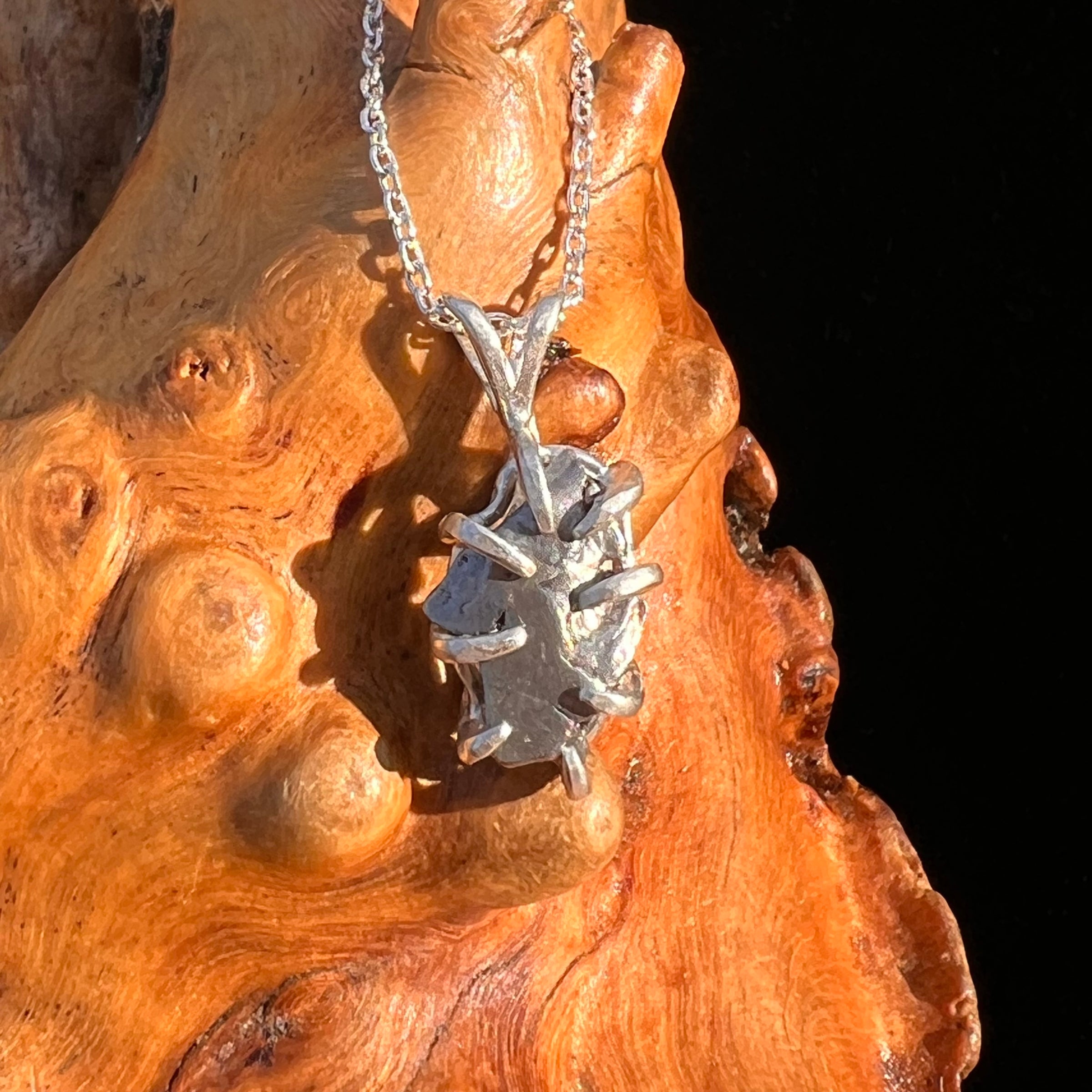 Campo Del Cielo Meteorite Pendant Sterling #7325-Moldavite Life