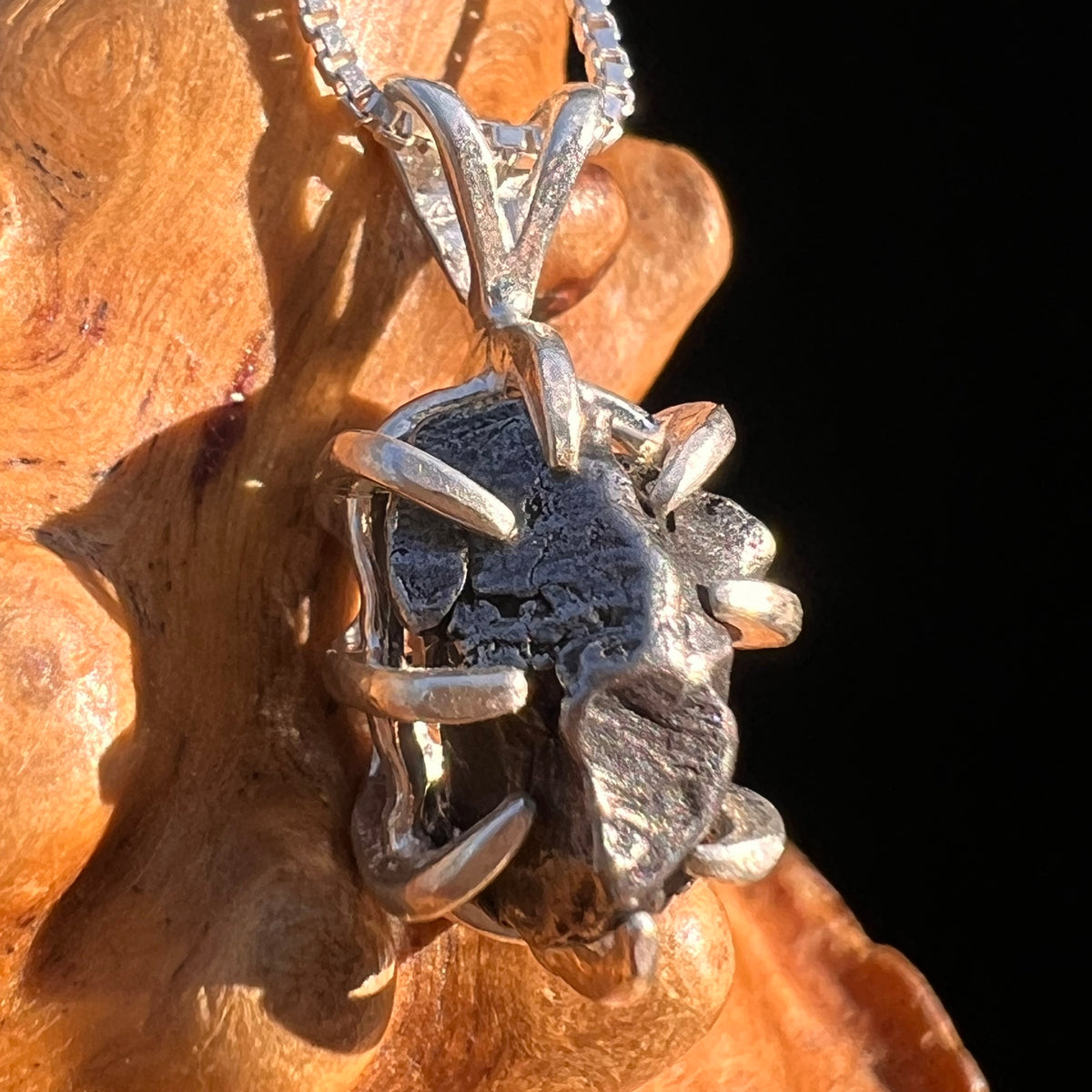 Campo Del Cielo Meteorite Pendant Sterling #7327-Moldavite Life