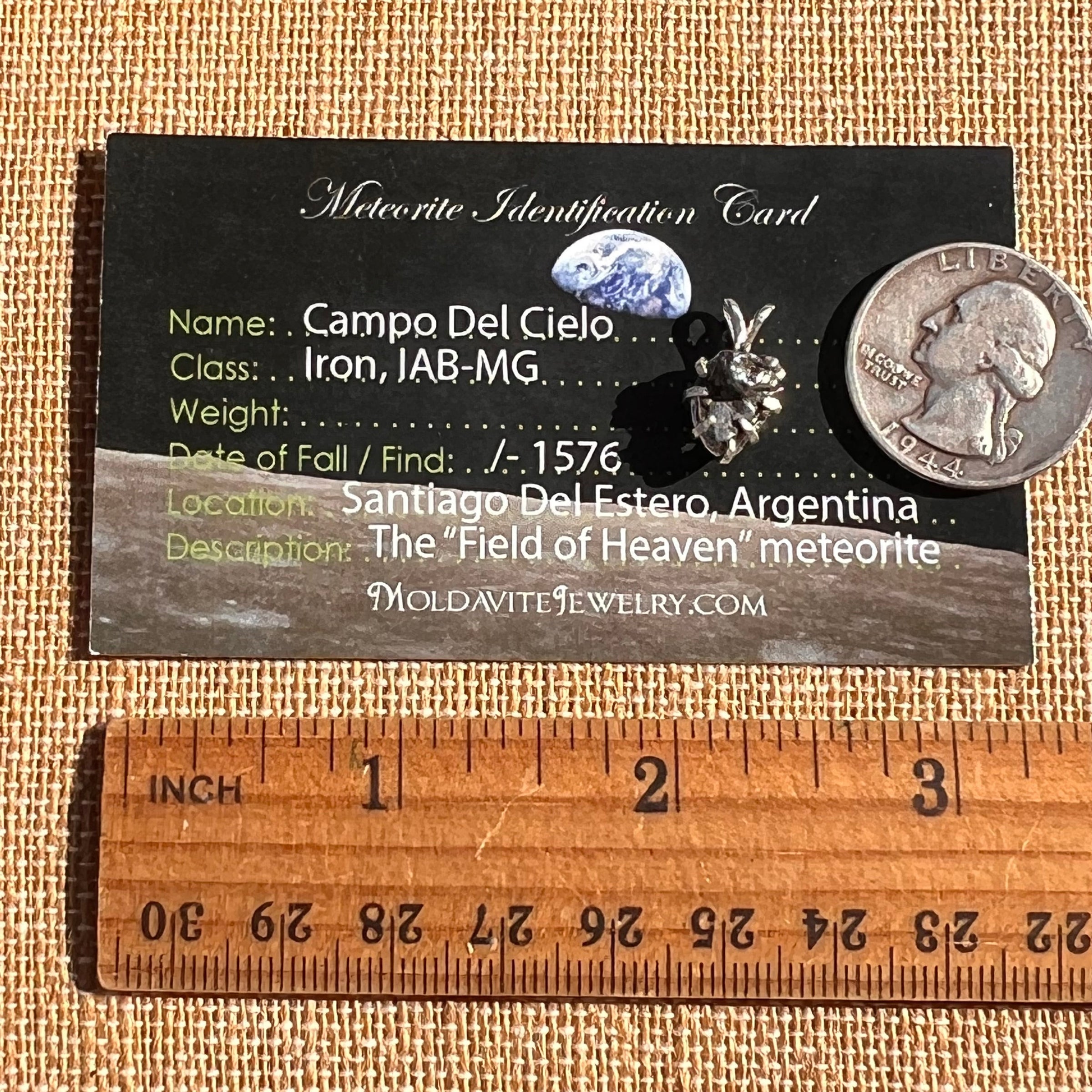 Campo Del Cielo Meteorite Pendant Sterling #7329-Moldavite Life