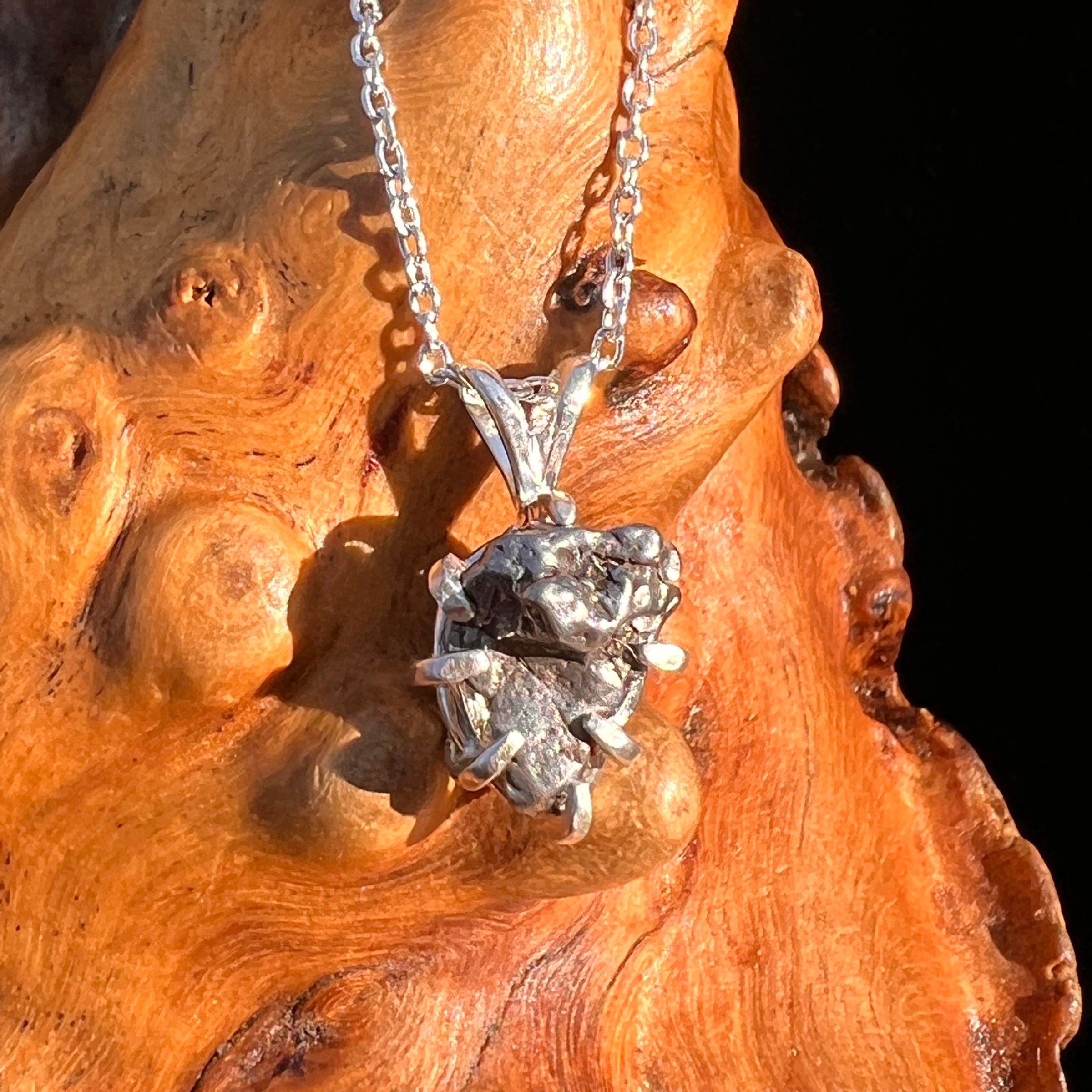 Campo Del Cielo Meteorite Pendant Sterling #7329-Moldavite Life