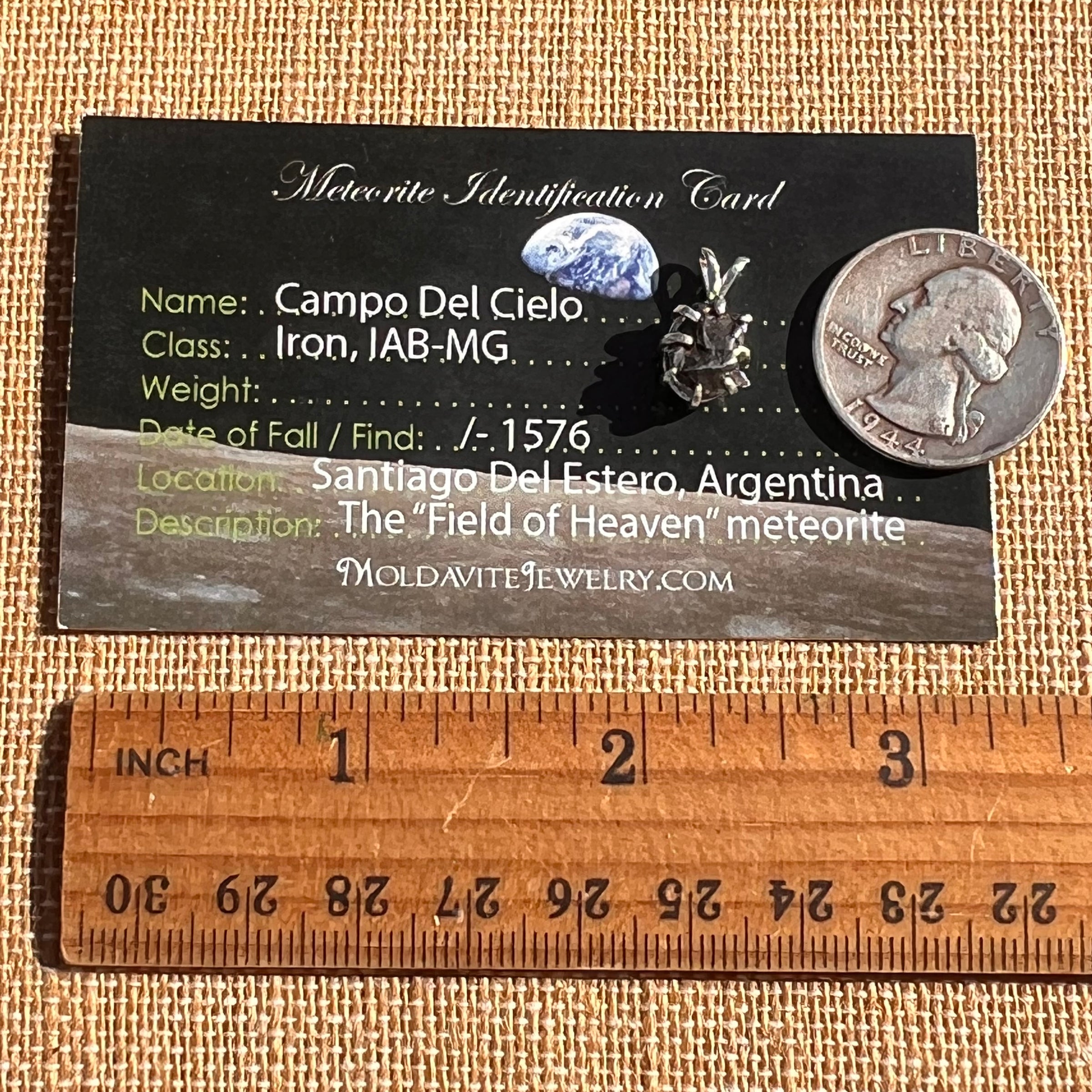 Campo Del Cielo Meteorite Pendant Sterling #7330-Moldavite Life