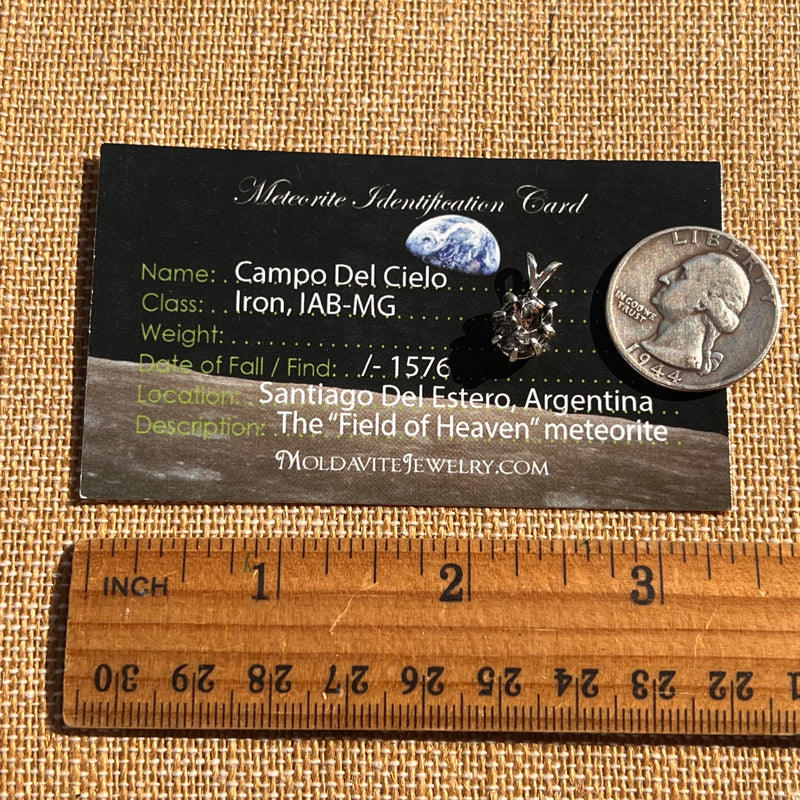 Campo Del Cielo Meteorite Pendant Sterling #7331-Moldavite Life