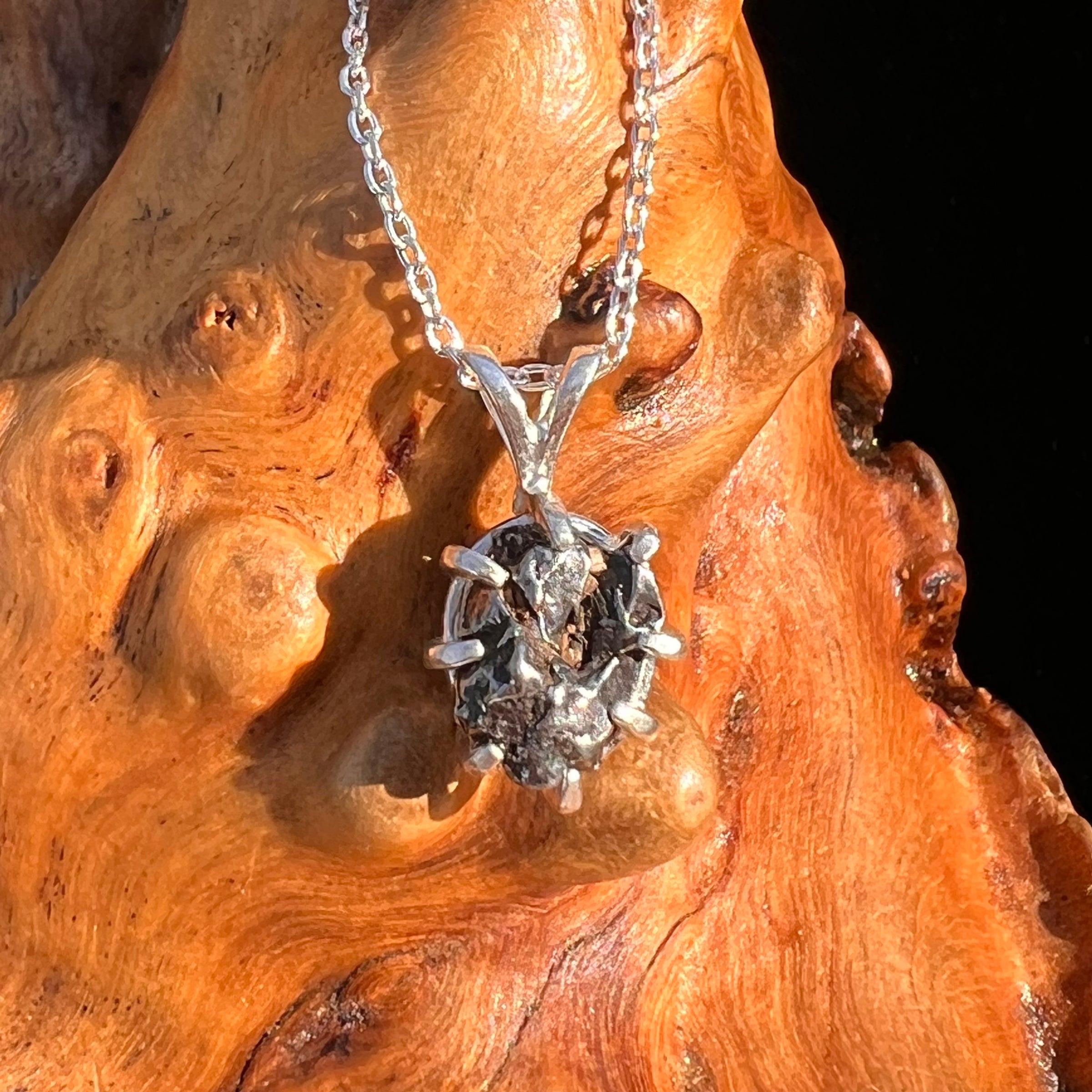 Campo Del Cielo Meteorite Pendant Sterling #7331-Moldavite Life