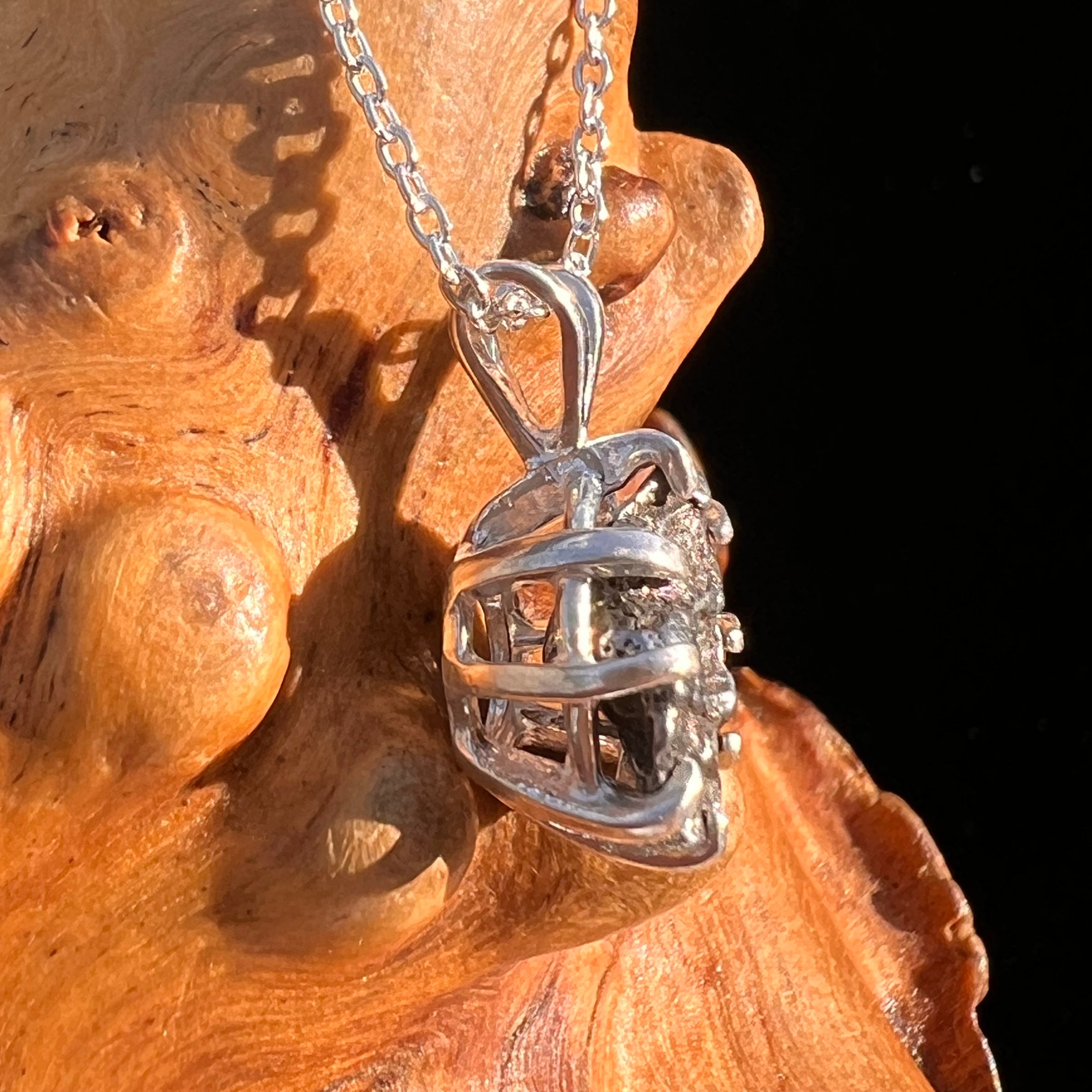 Campo Del Cielo Meteorite Pendant Sterling #7332-Moldavite Life