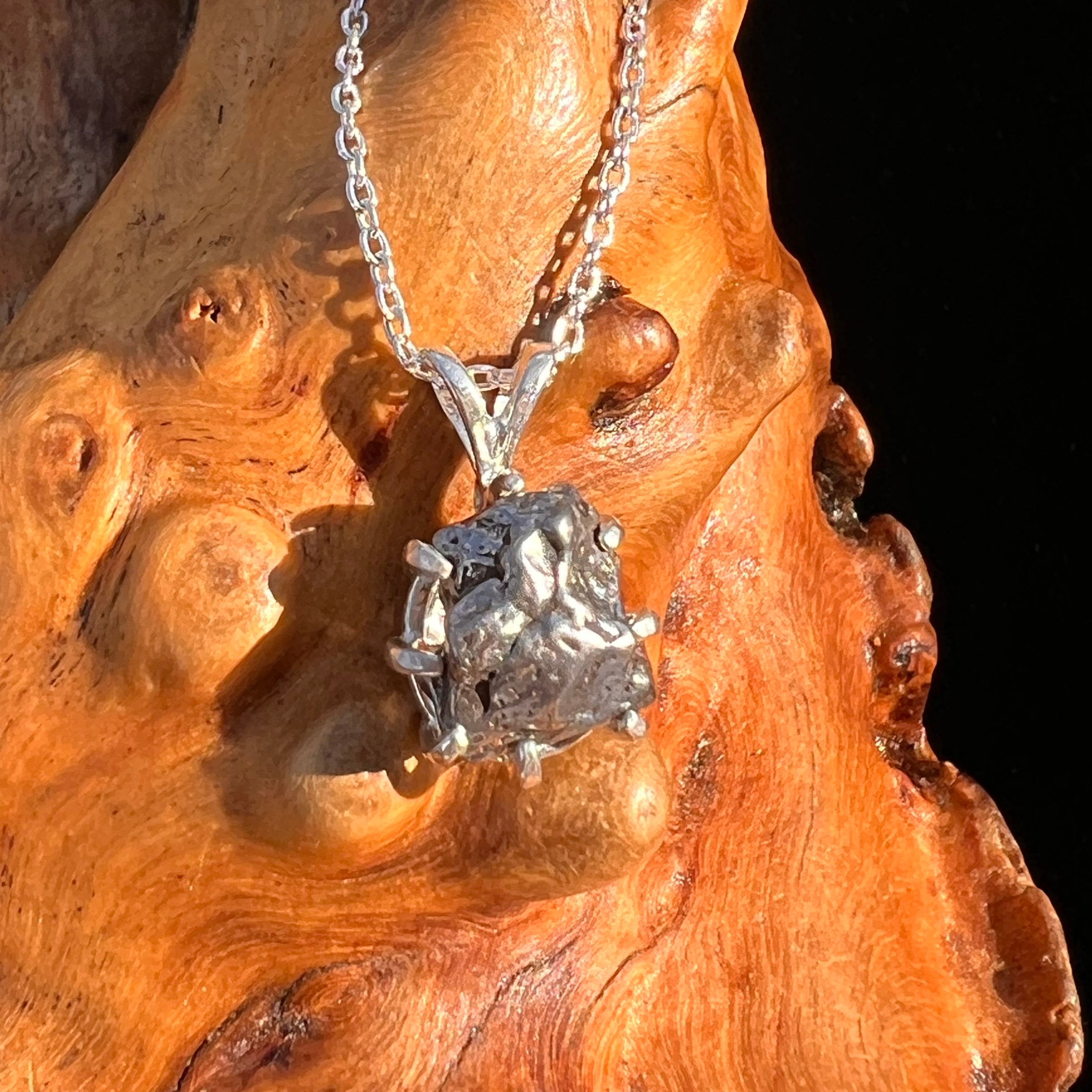 Campo Del Cielo Meteorite Pendant Sterling #7333-Moldavite Life