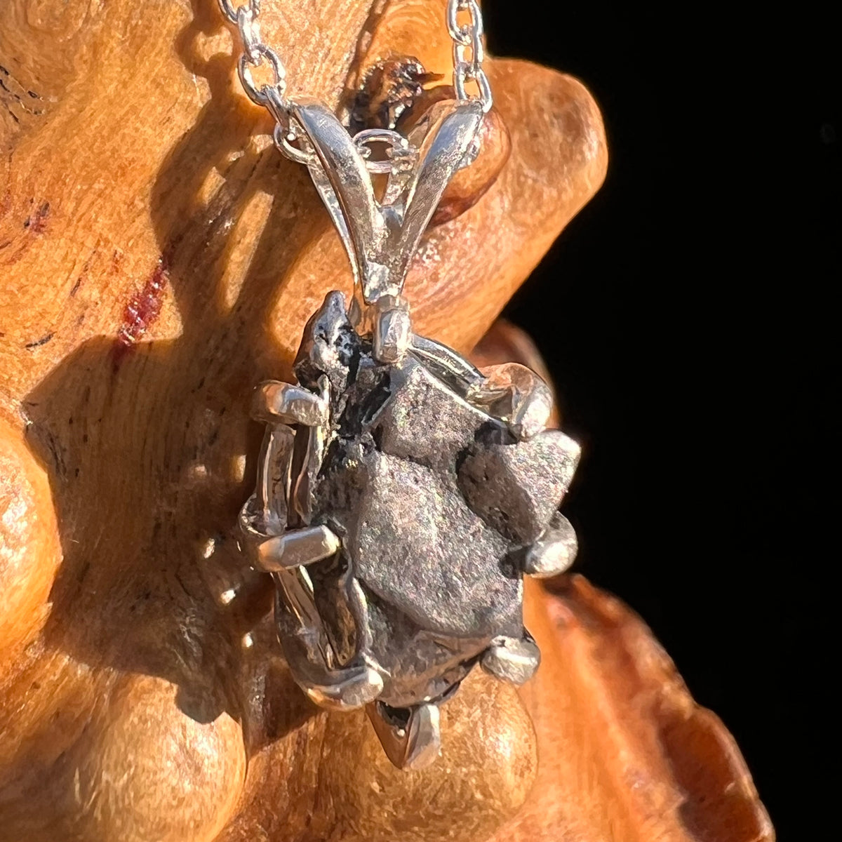 Campo Del Cielo Meteorite Pendant Sterling #7334-Moldavite Life