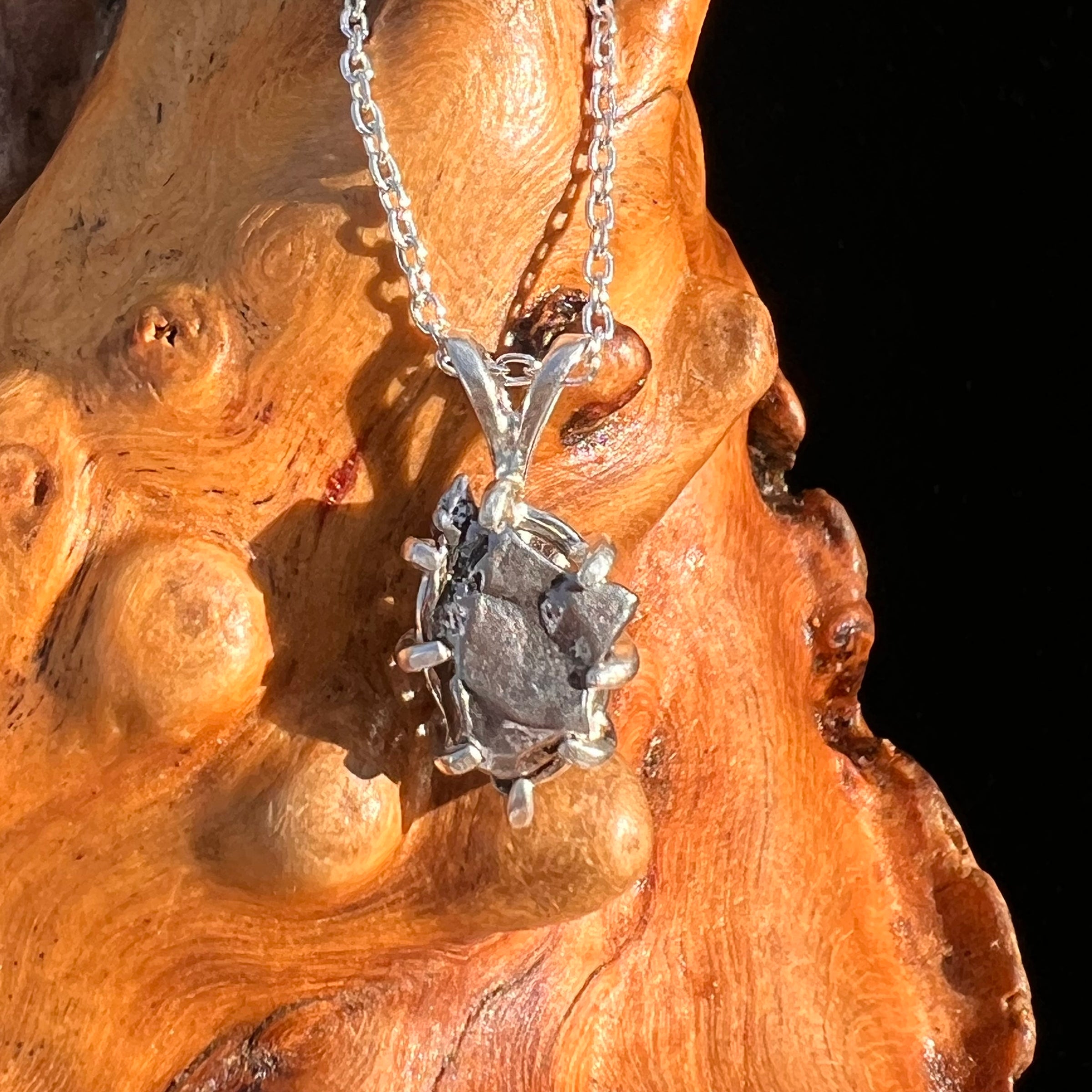 Campo Del Cielo Meteorite Pendant Sterling #7334-Moldavite Life