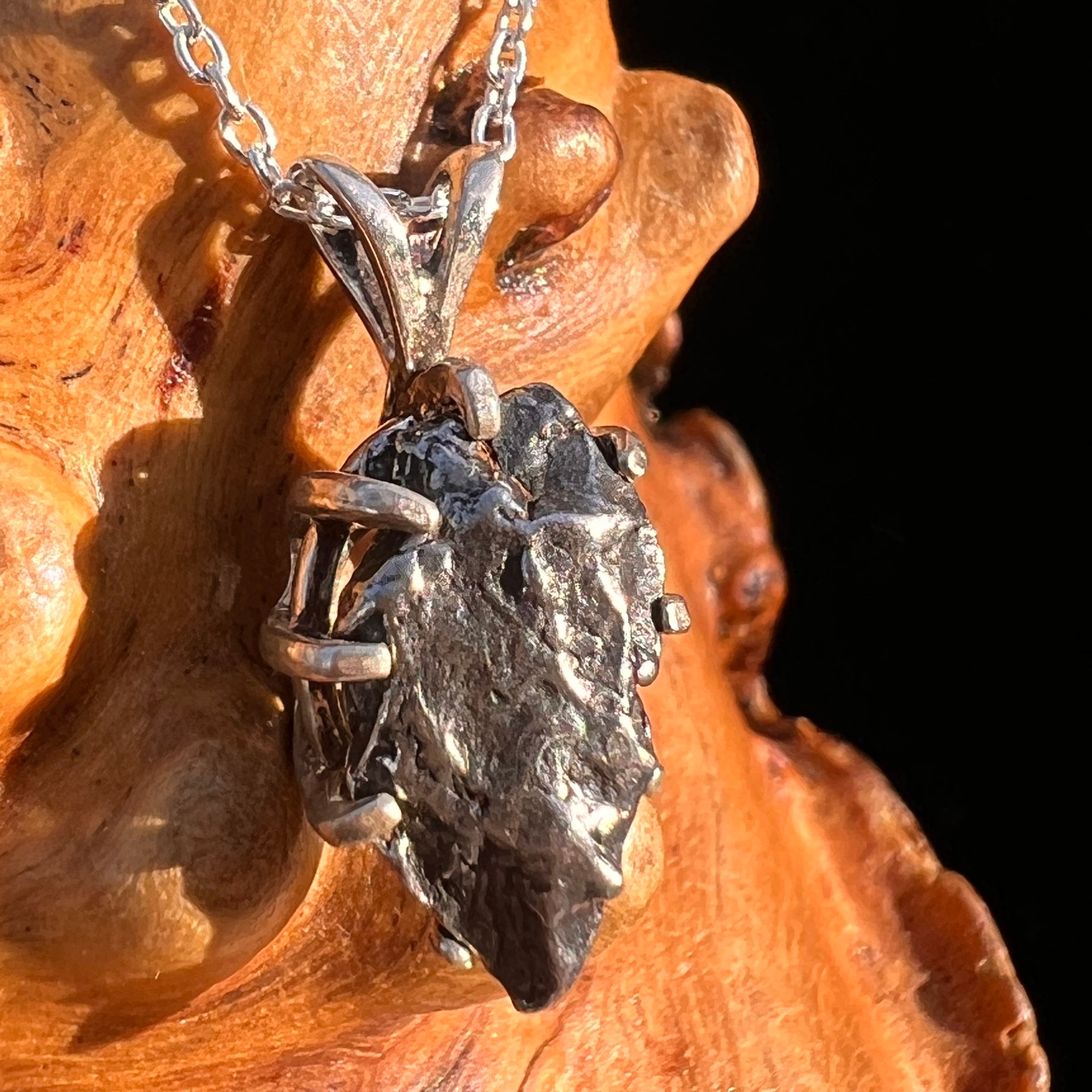 Campo Del Cielo Meteorite Pendant Sterling #7335-Moldavite Life