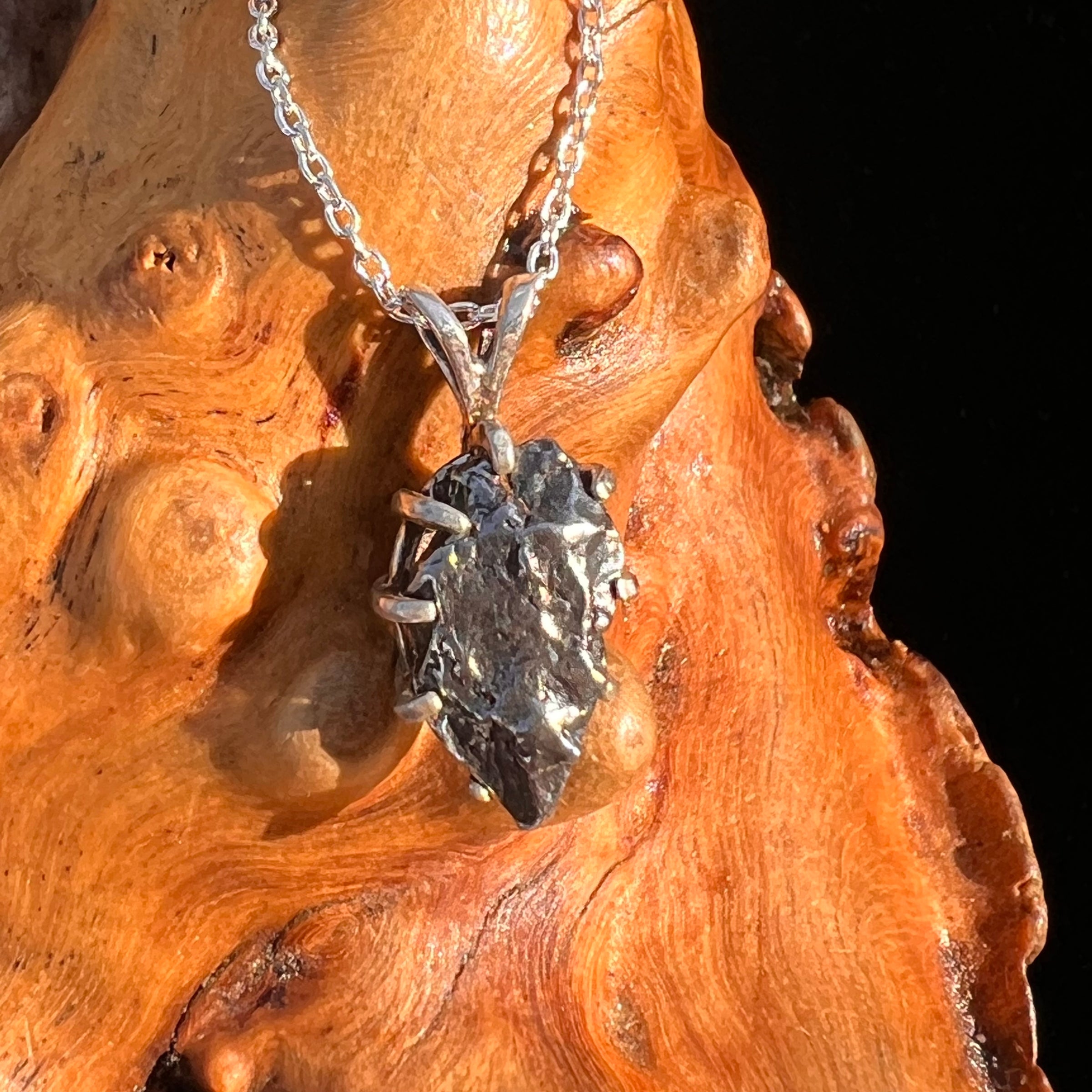 Campo Del Cielo Meteorite Pendant Sterling #7335-Moldavite Life