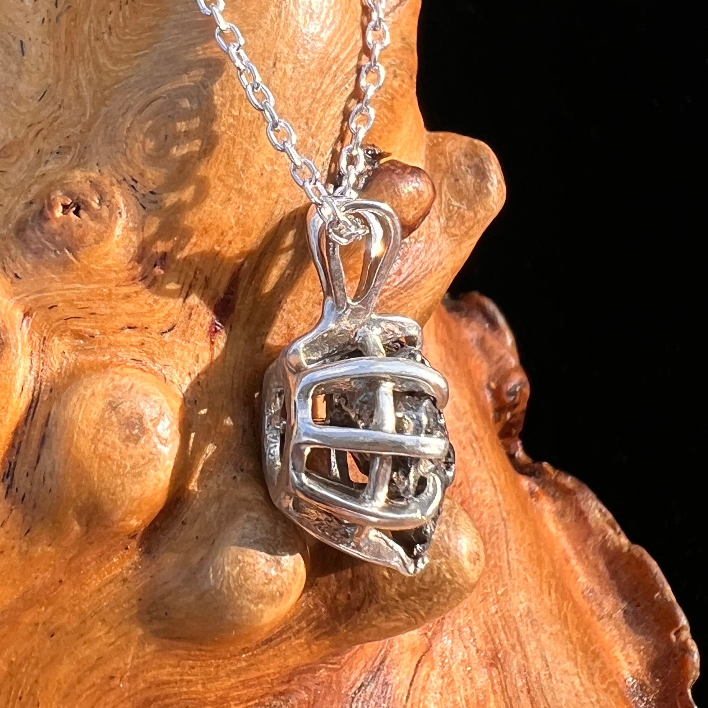 Campo Del Cielo Meteorite Pendant Sterling #7336-Moldavite Life