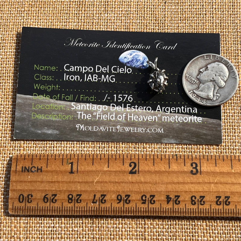 Campo Del Cielo Meteorite Pendant Sterling #7336-Moldavite Life