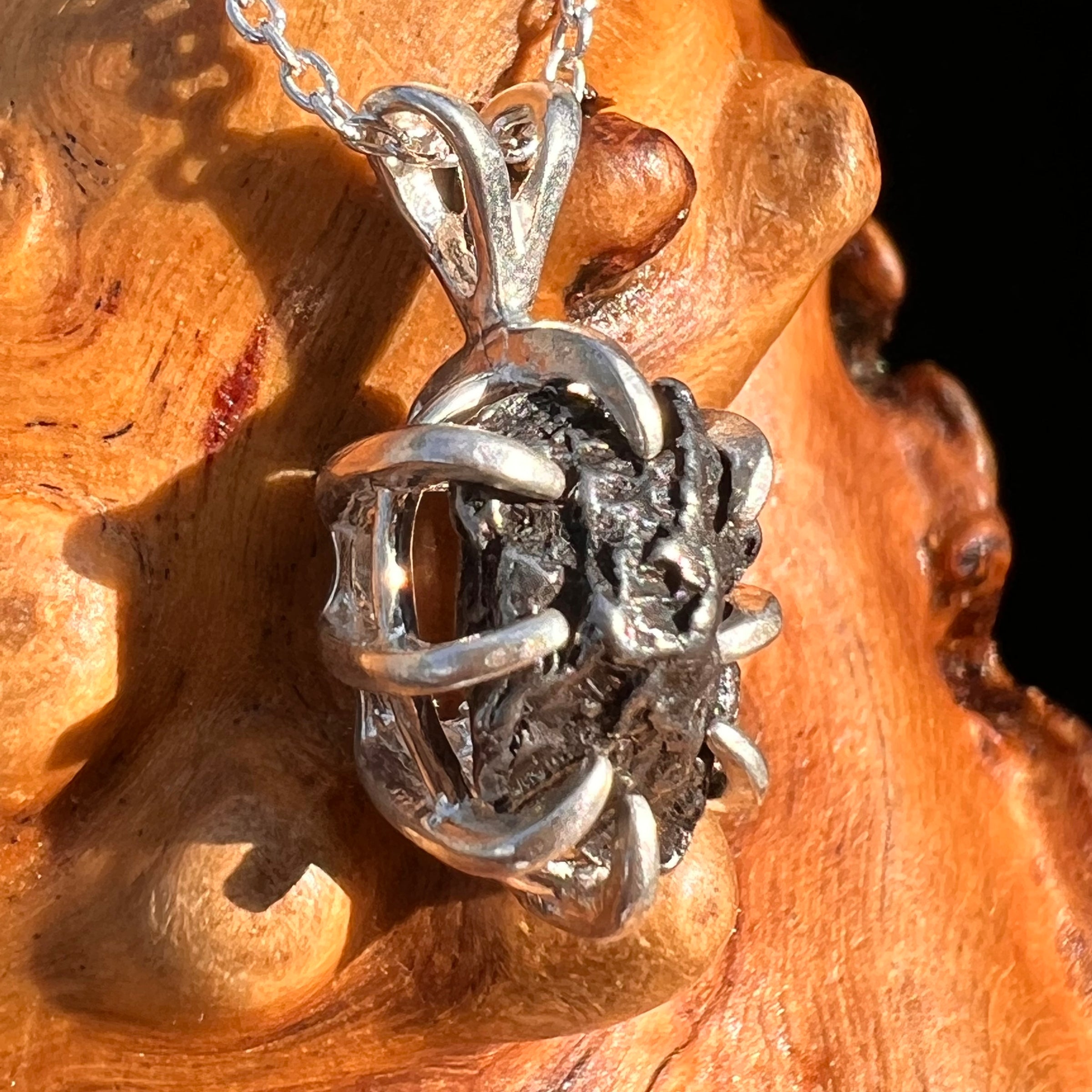 Campo Del Cielo Meteorite Pendant Sterling #7337-Moldavite Life