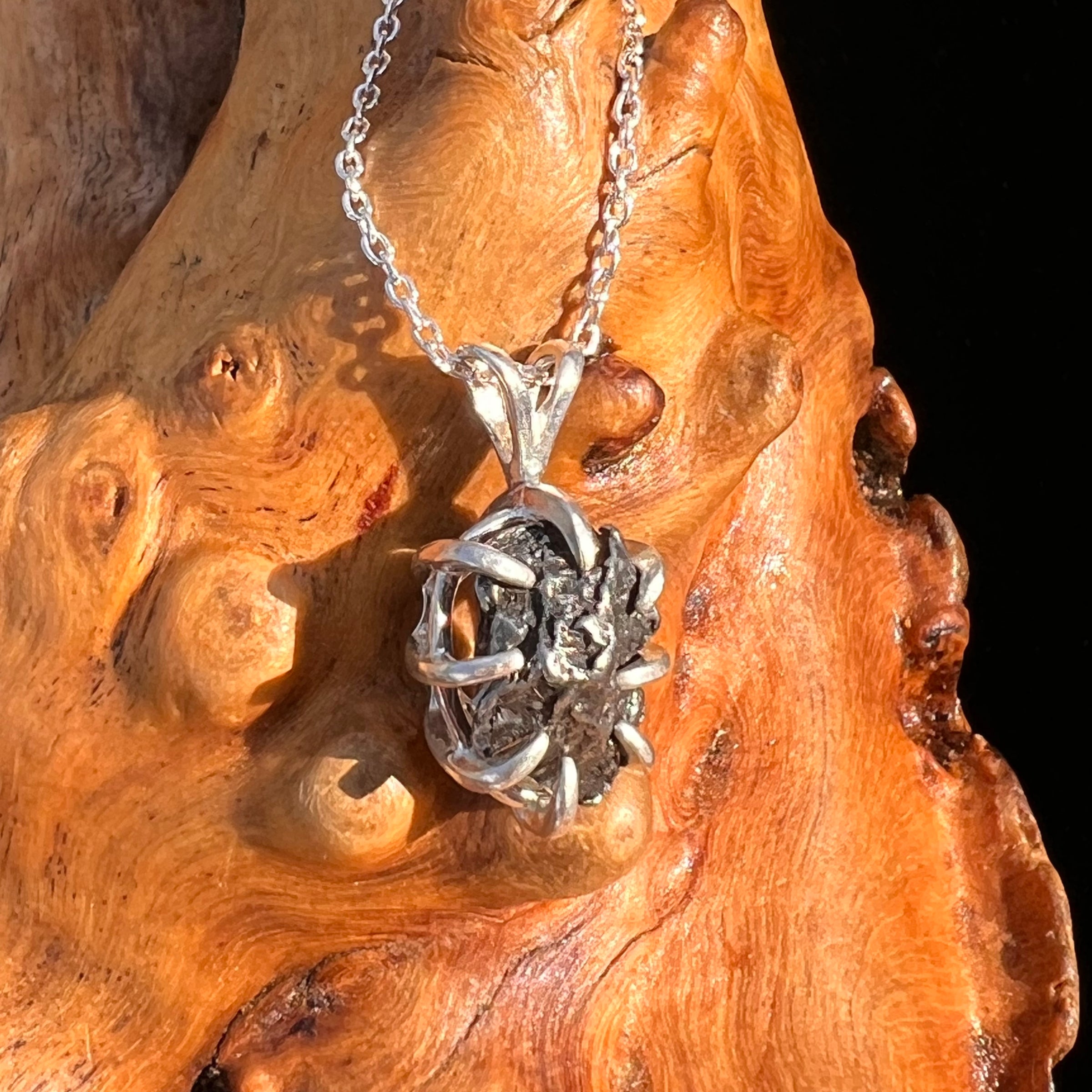 Campo Del Cielo Meteorite Pendant Sterling #7337-Moldavite Life