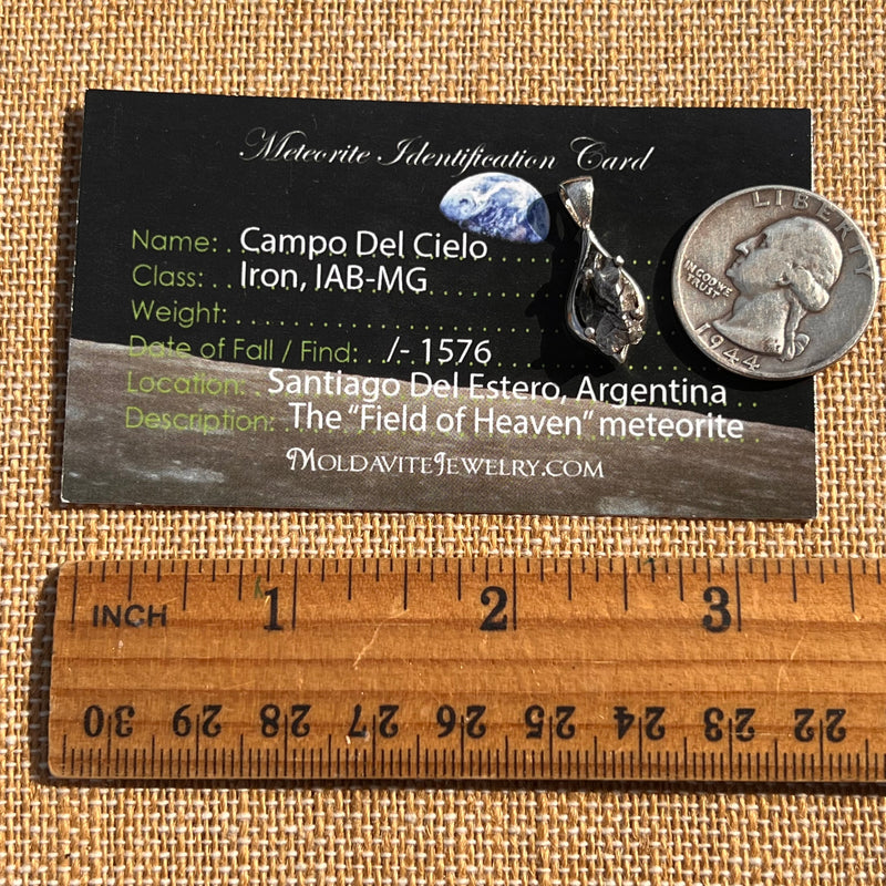 Campo Del Cielo Meteorite Pendant Sterling #7338-Moldavite Life