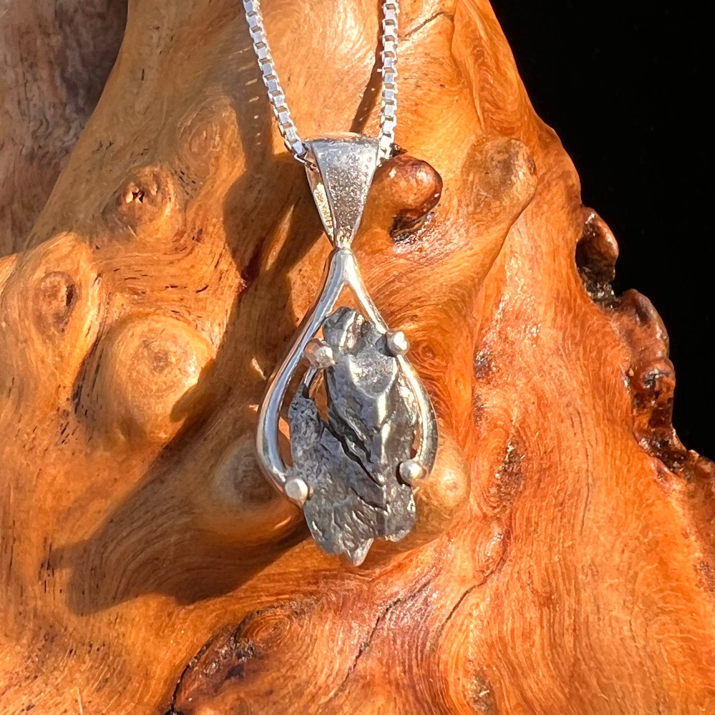 Campo Del Cielo Meteorite Pendant Sterling #7338-Moldavite Life