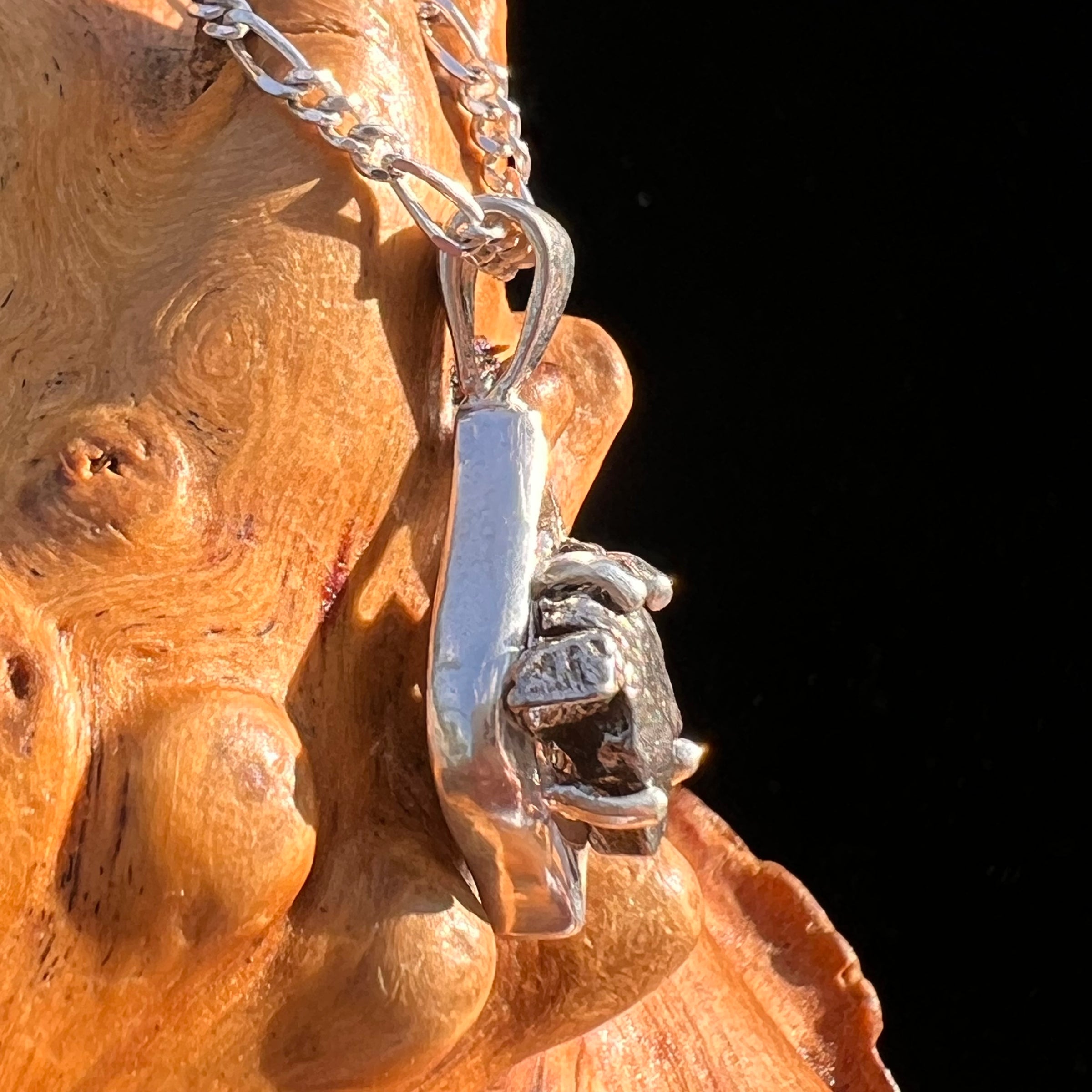 Campo Del Cielo Meteorite Pendant Sterling #7339-Moldavite Life