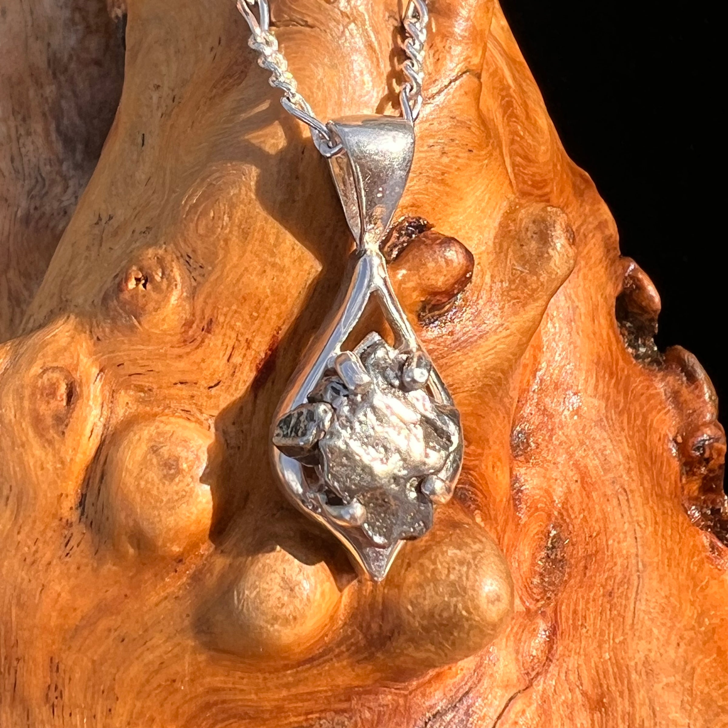 Campo Del Cielo Meteorite Pendant Sterling #7339-Moldavite Life