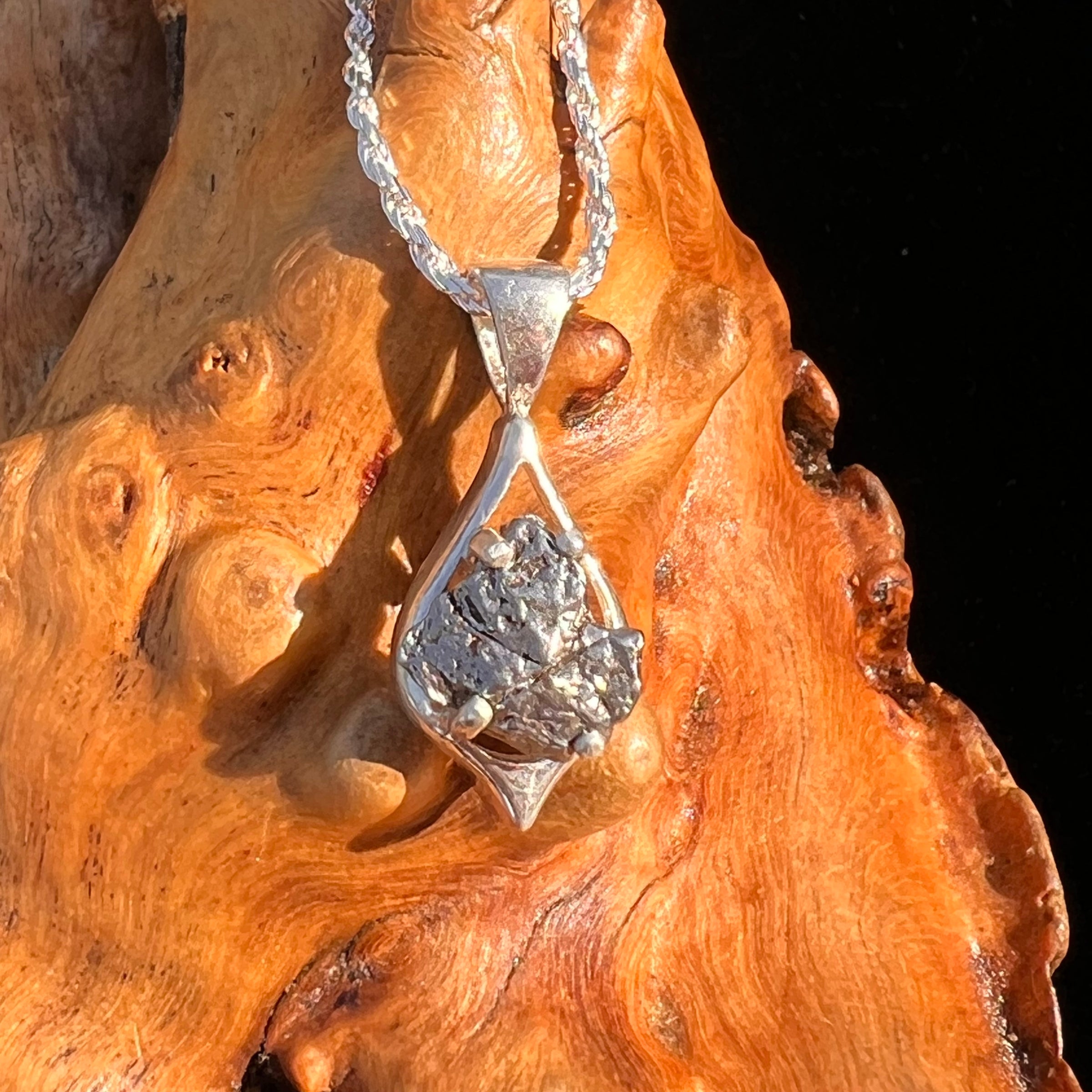 Campo Del Cielo Meteorite Pendant Sterling #7342-Moldavite Life