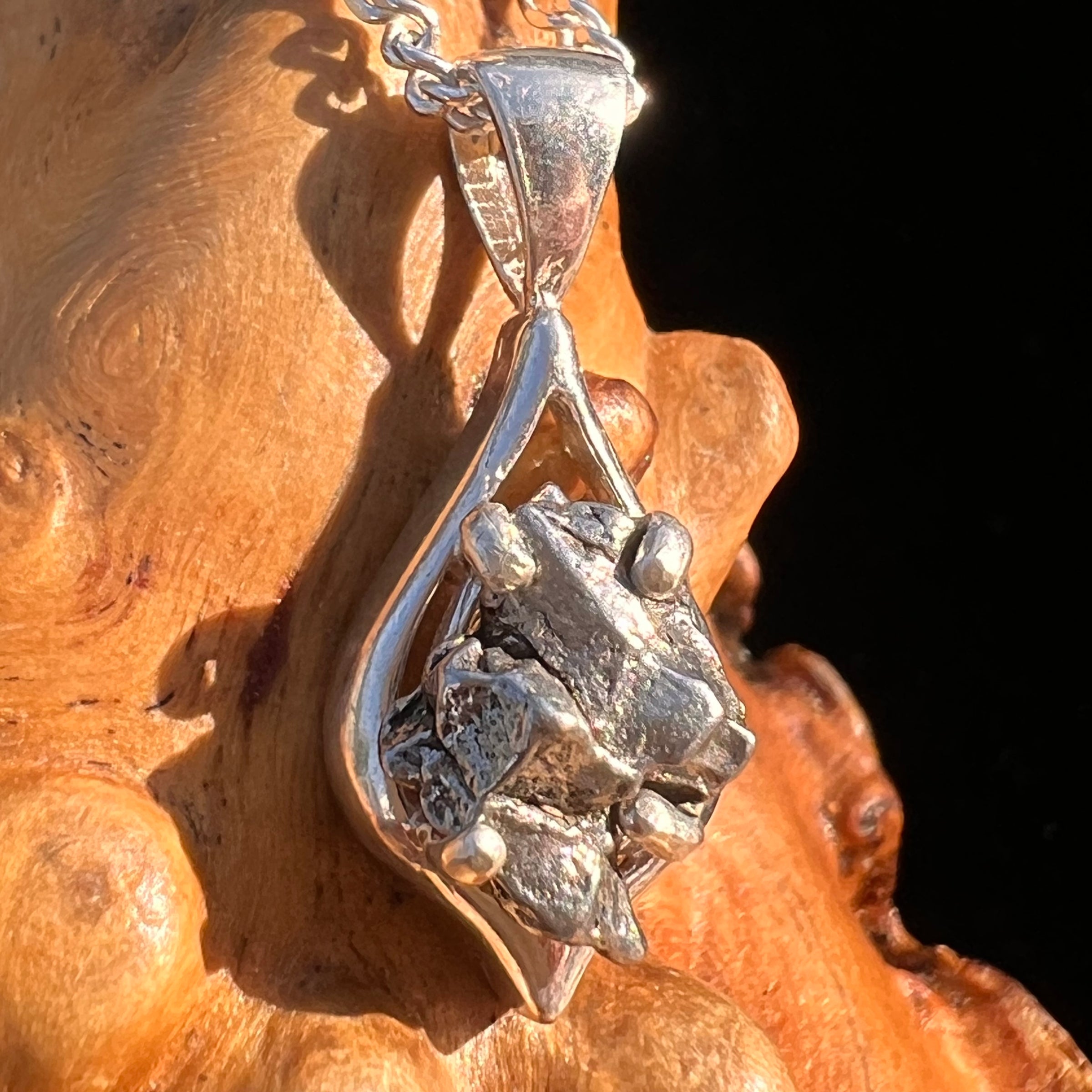 Campo Del Cielo Meteorite Pendant Sterling #7343-Moldavite Life