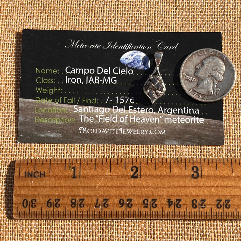 Campo Del Cielo Meteorite Pendant Sterling #7343-Moldavite Life