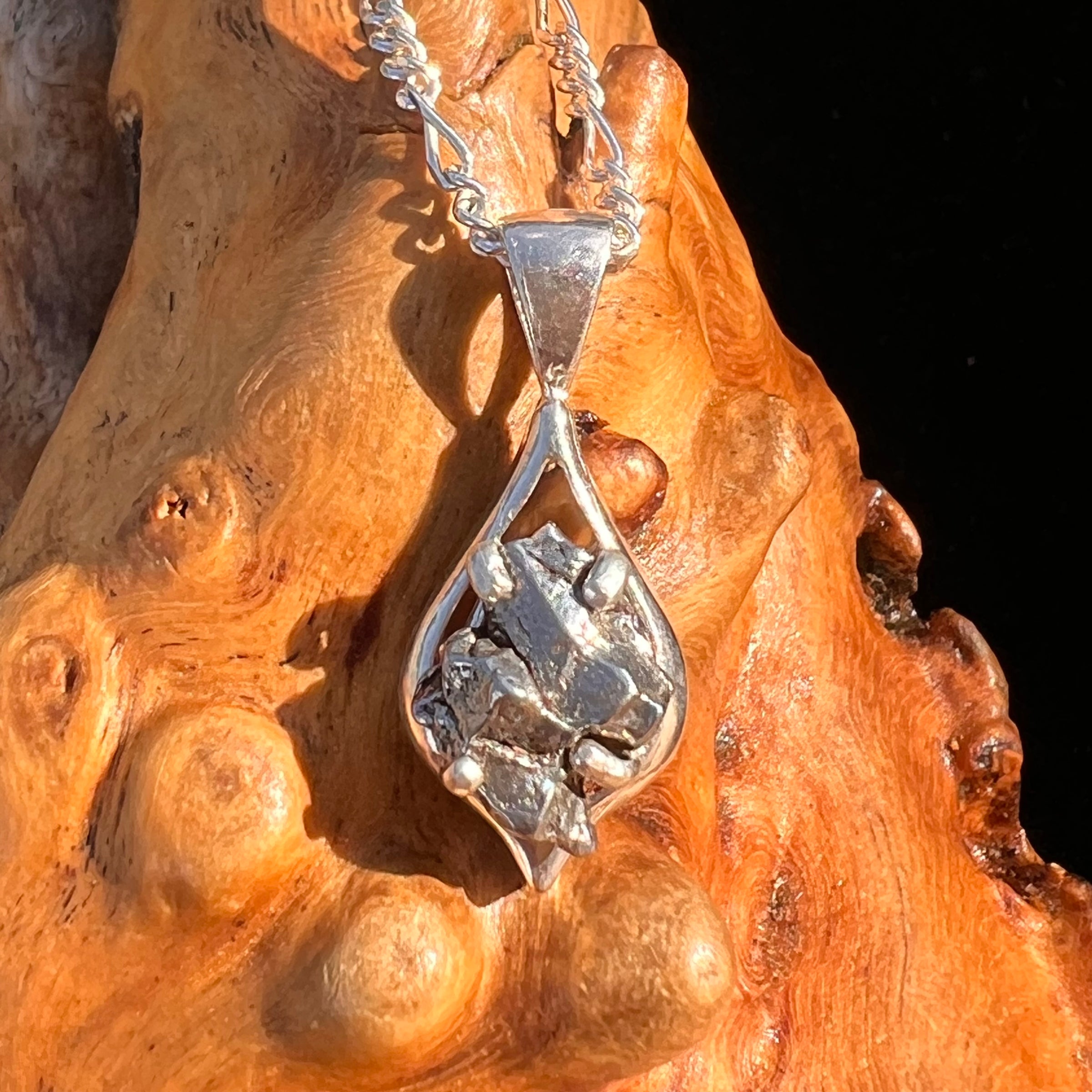 Campo Del Cielo Meteorite Pendant Sterling #7343-Moldavite Life