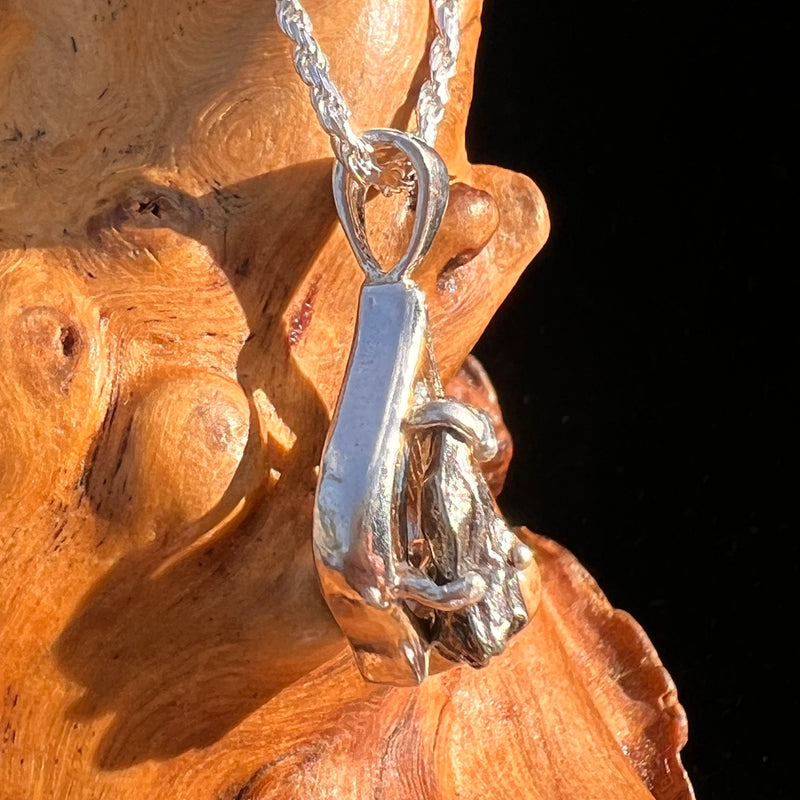 Campo Del Cielo Meteorite Pendant Sterling #7344-Moldavite Life