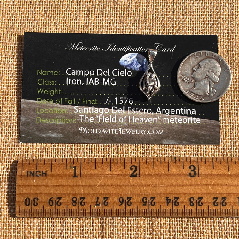 Campo Del Cielo Meteorite Pendant Sterling #7344-Moldavite Life