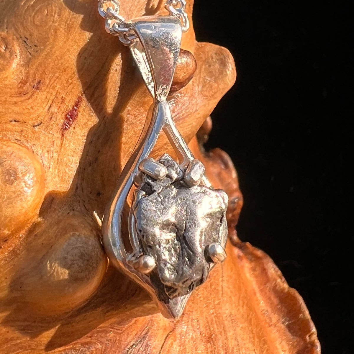 Campo Del Cielo Meteorite Pendant Sterling #7345-Moldavite Life