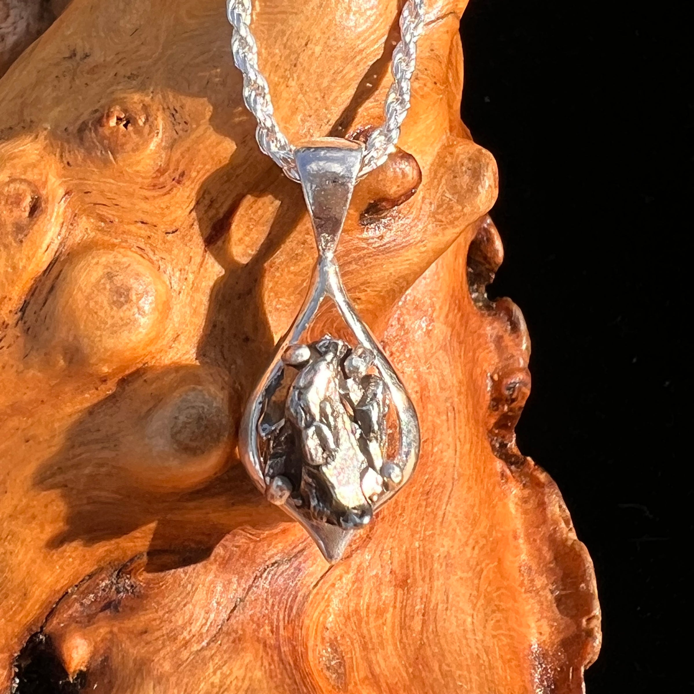 Campo Del Cielo Meteorite Pendant Sterling #7346-Moldavite Life