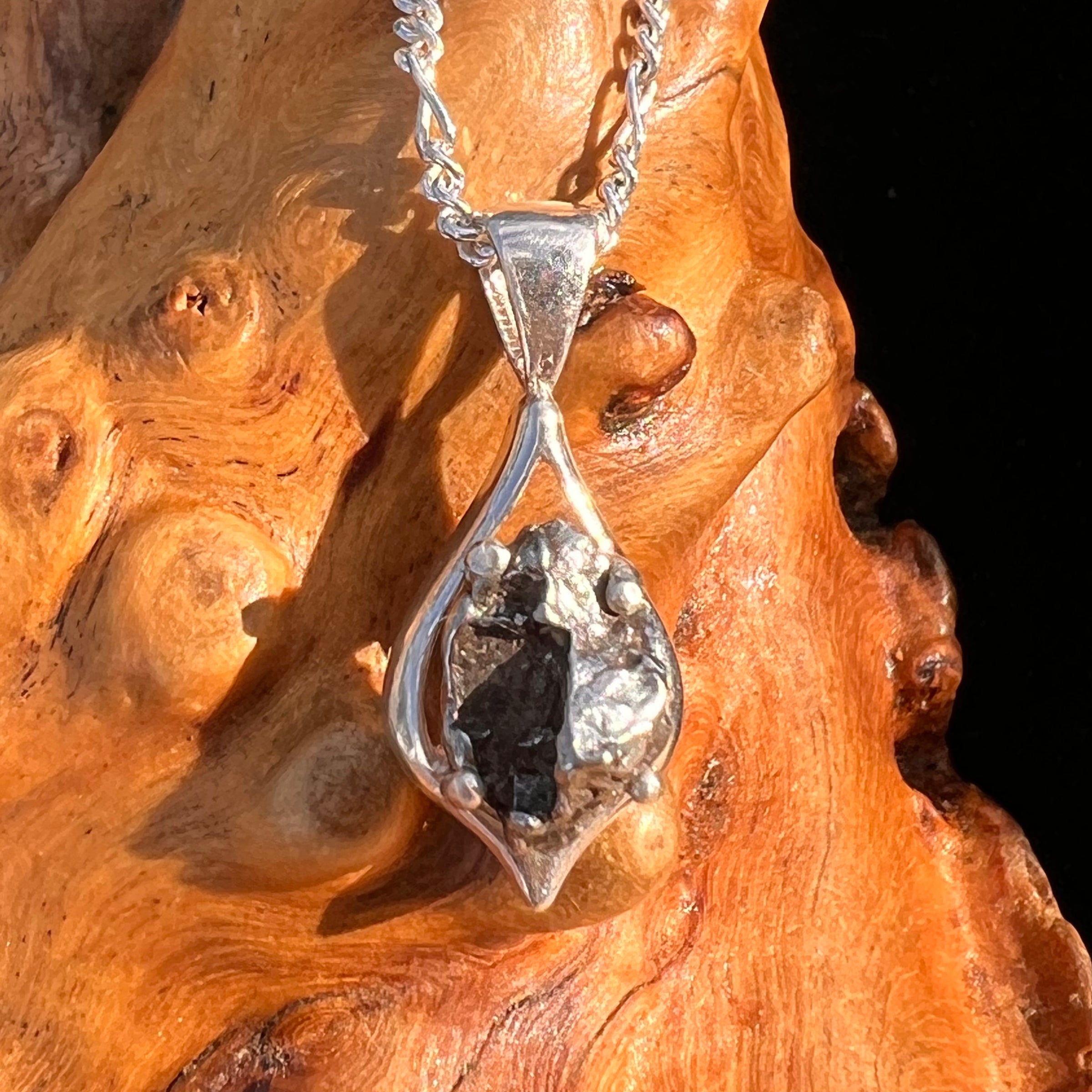 Campo Del Cielo Meteorite Pendant Sterling #7347-Moldavite Life