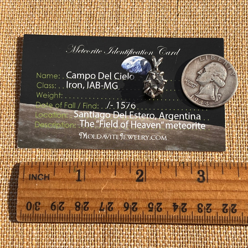 Campo Del Cielo Meteorite Pendant Sterling #7349-Moldavite Life
