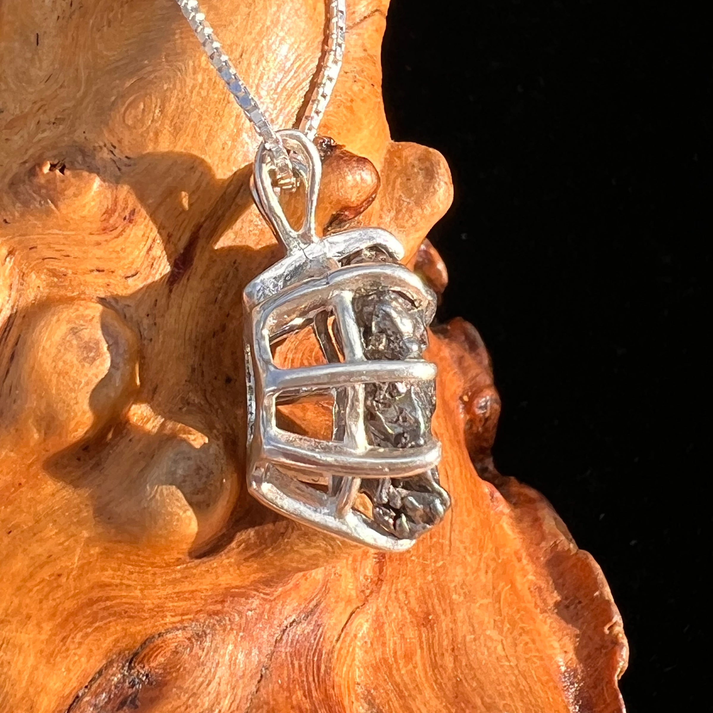 Campo Del Cielo Meteorite Pendant Sterling #7351-Moldavite Life