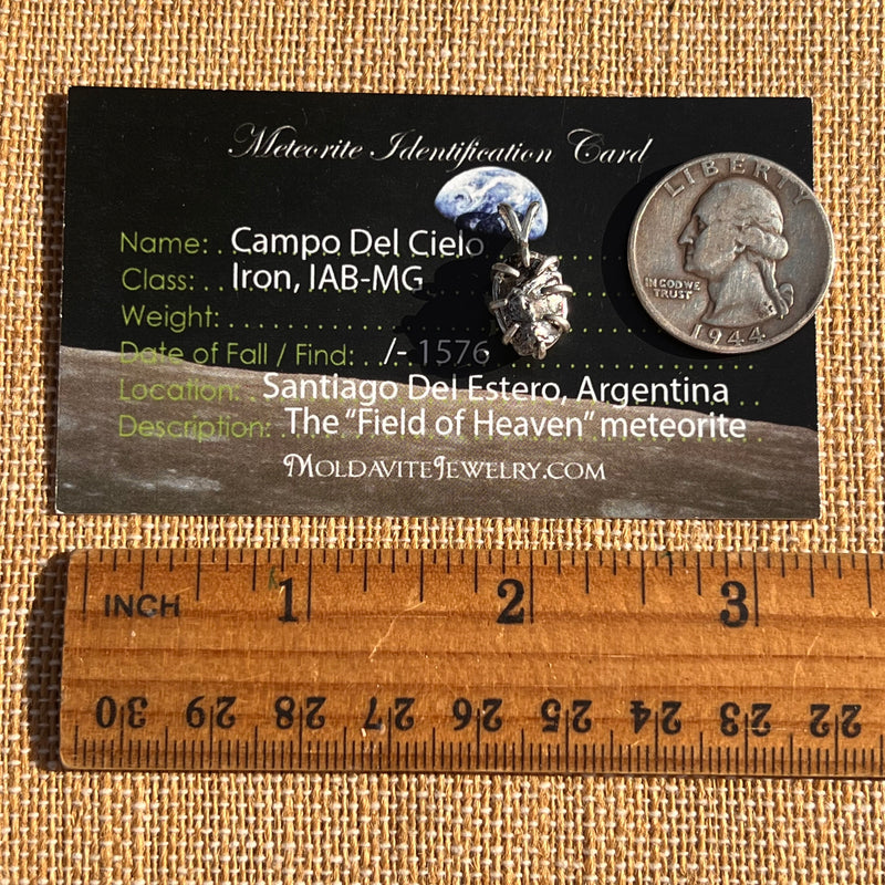 Campo Del Cielo Meteorite Pendant Sterling #7353-Moldavite Life