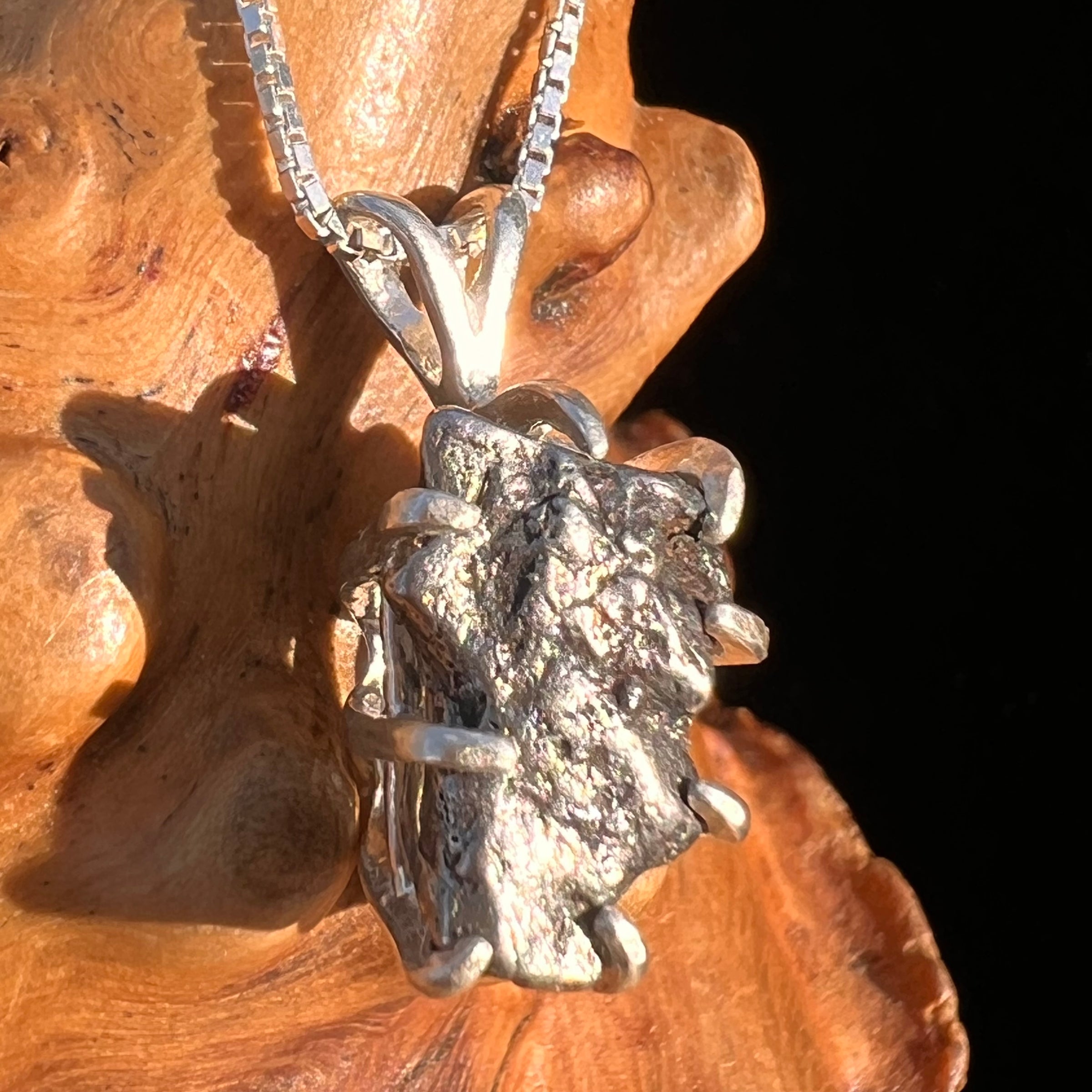 Campo Del Cielo Meteorite Pendant Sterling #7355-Moldavite Life