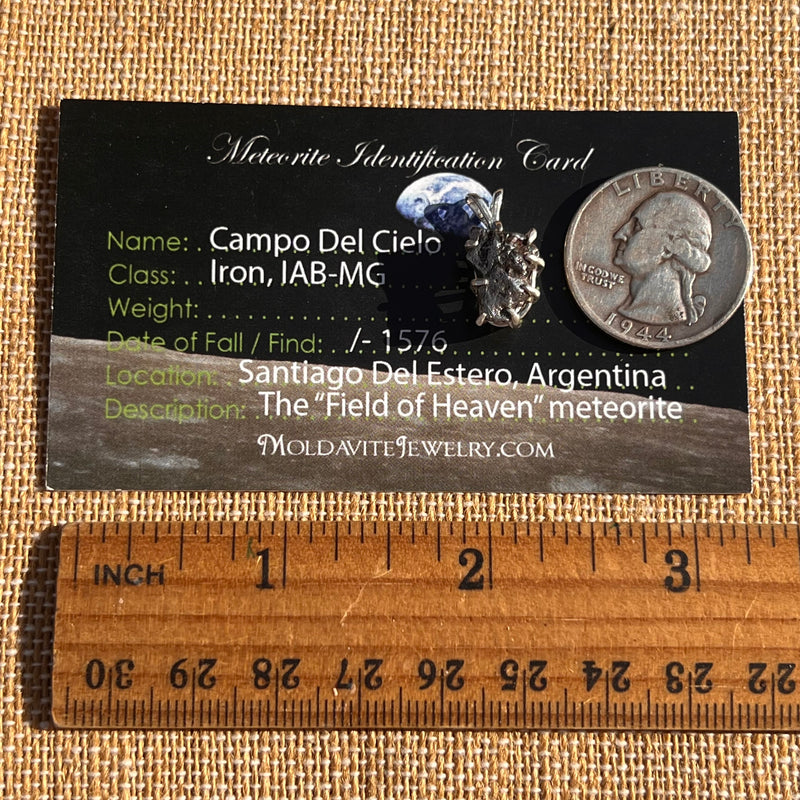 Campo Del Cielo Meteorite Pendant Sterling #7355-Moldavite Life