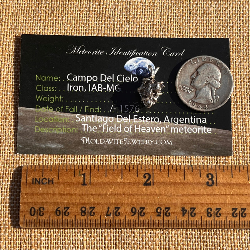 Campo Del Cielo Meteorite Pendant Sterling #7357-Moldavite Life