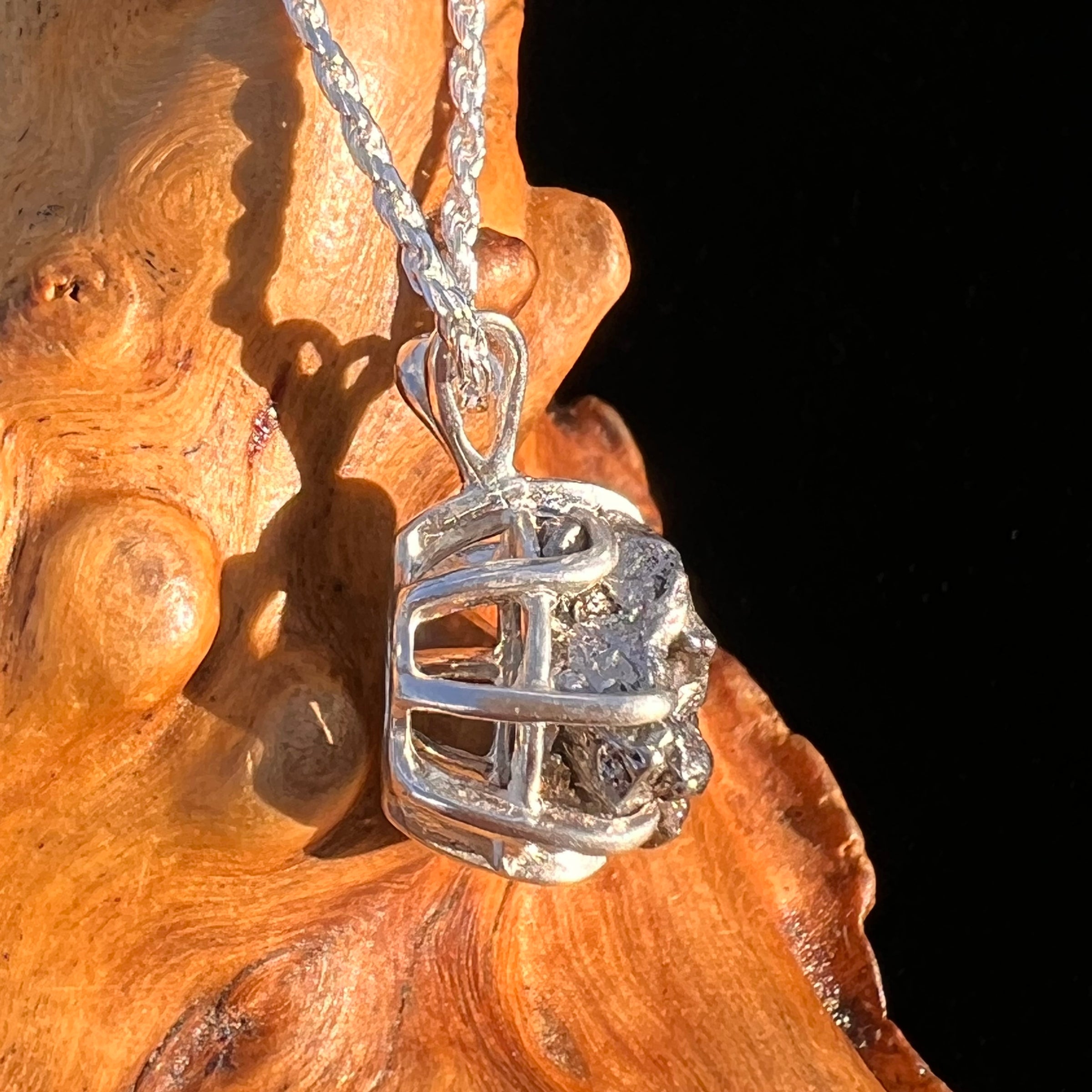 Campo Del Cielo Meteorite Pendant Sterling #7359-Moldavite Life