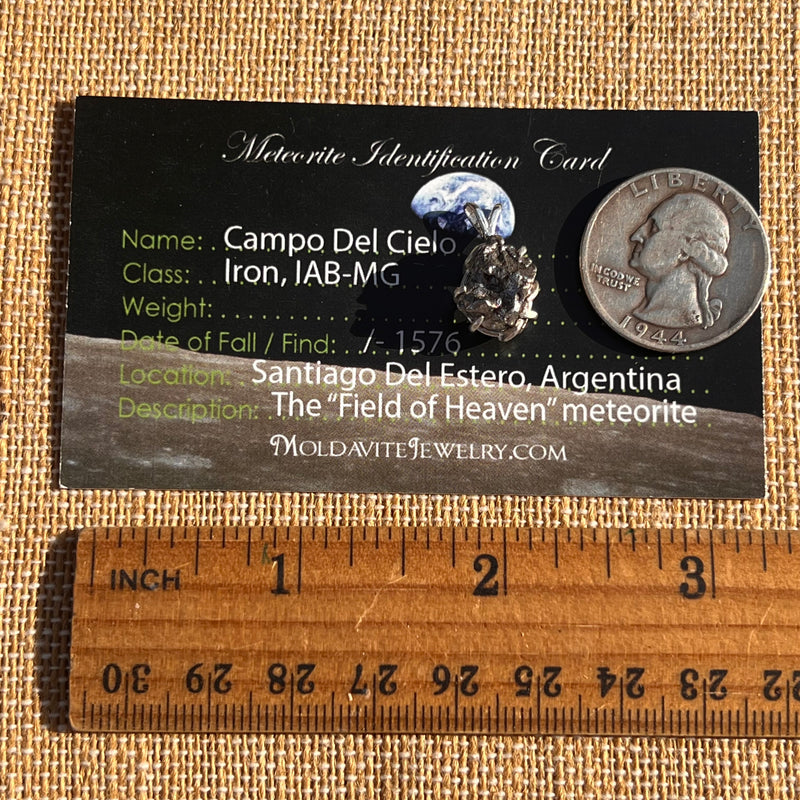 Campo Del Cielo Meteorite Pendant Sterling #7359-Moldavite Life