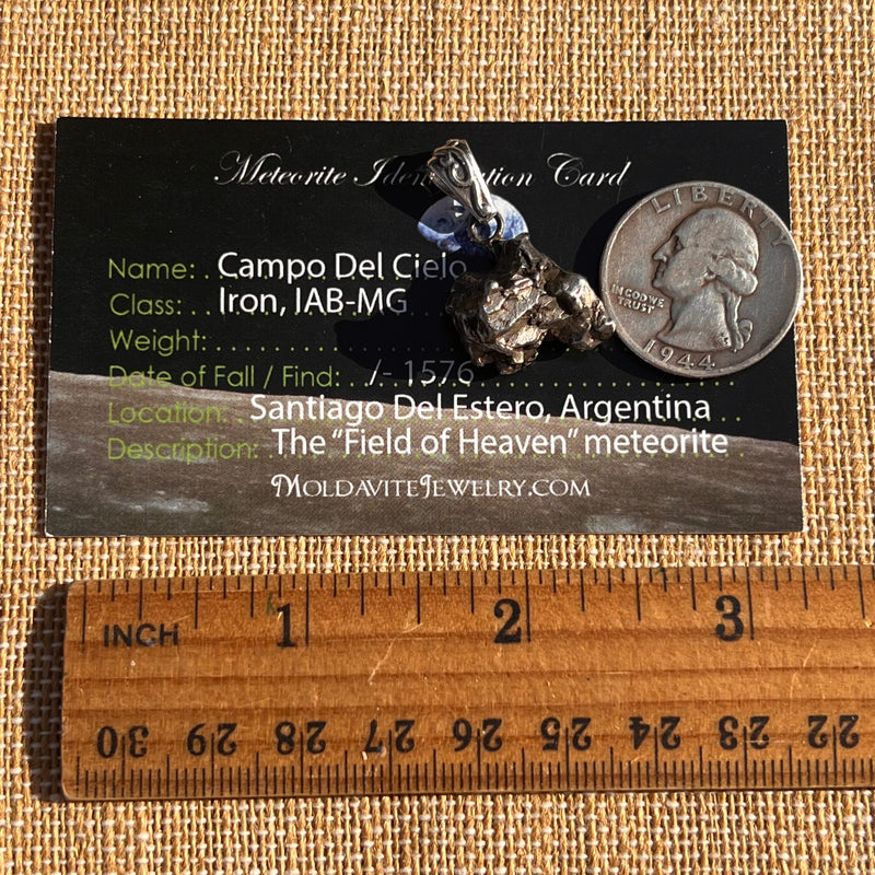 Campo Del Cielo Meteorite Pendant Sterling #7360-Moldavite Life