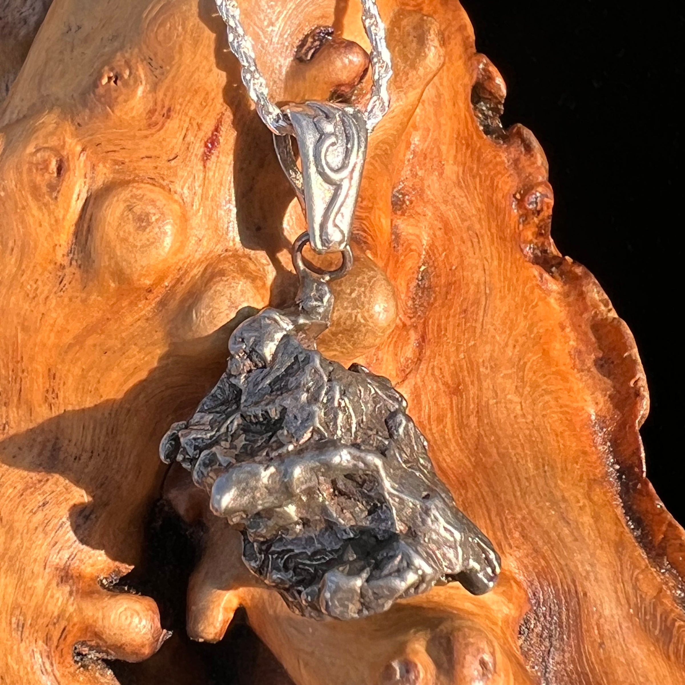 Campo Del Cielo Meteorite Pendant Sterling #7361-Moldavite Life