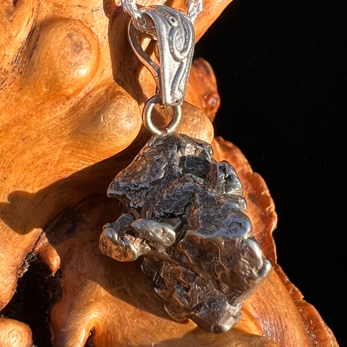Campo Del Cielo Meteorite Pendant Sterling #7362-Moldavite Life
