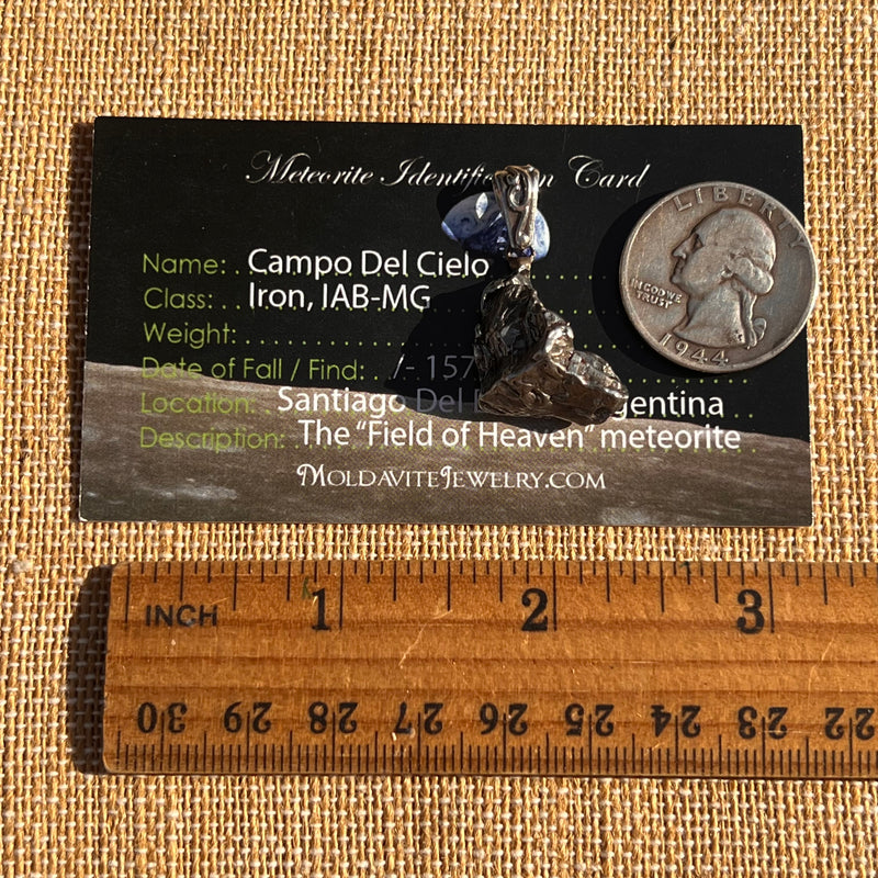 Campo Del Cielo Meteorite Pendant Sterling #7363-Moldavite Life